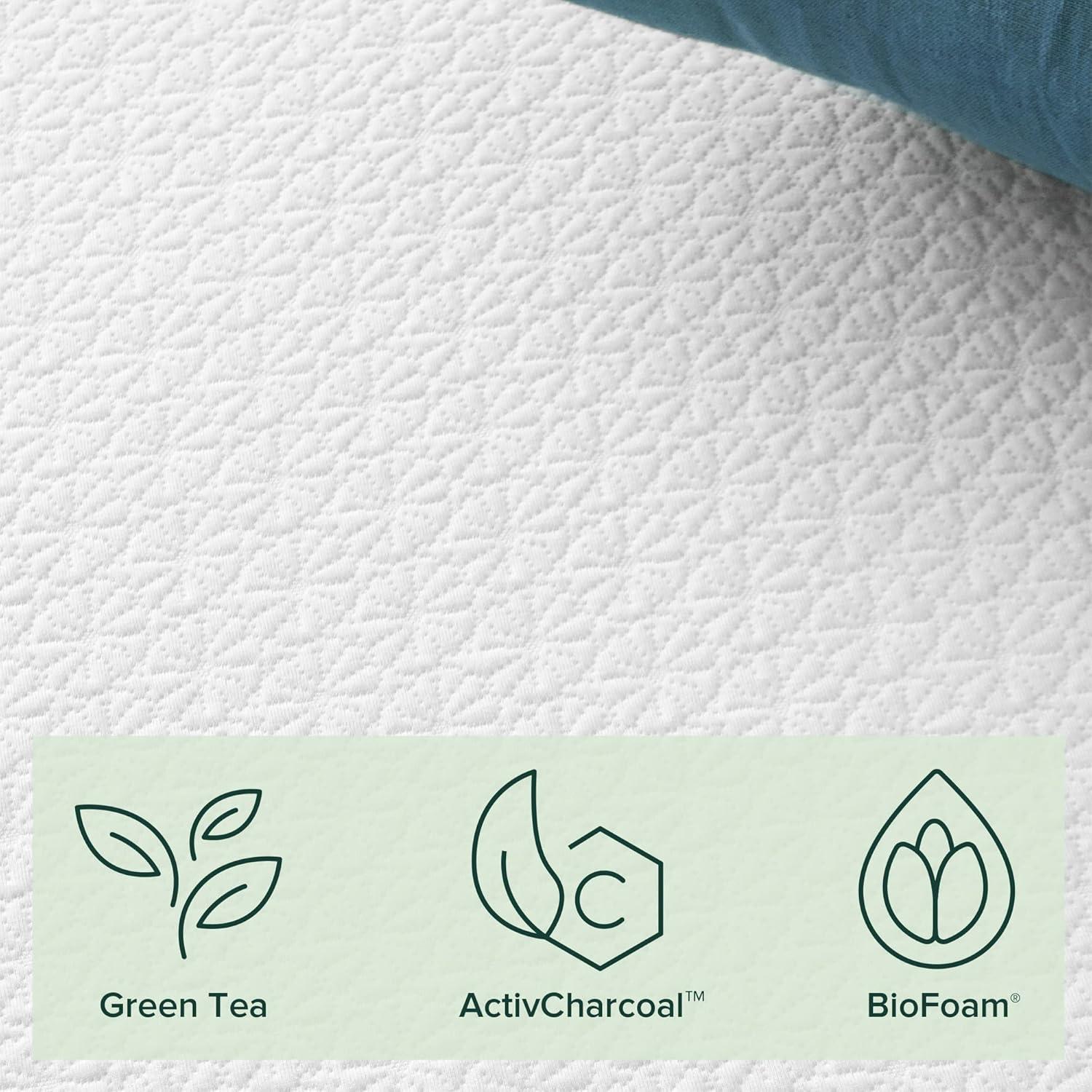 Twin Green Tea Memory Foam Mattress with Knitted Cover