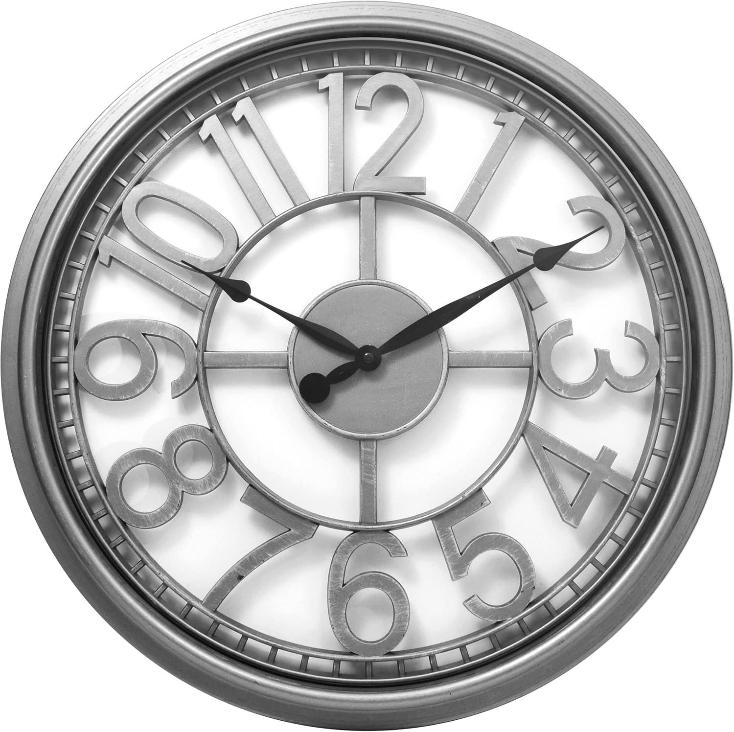 Westclox® 20-inch See-through Wall Clock With Silver Case