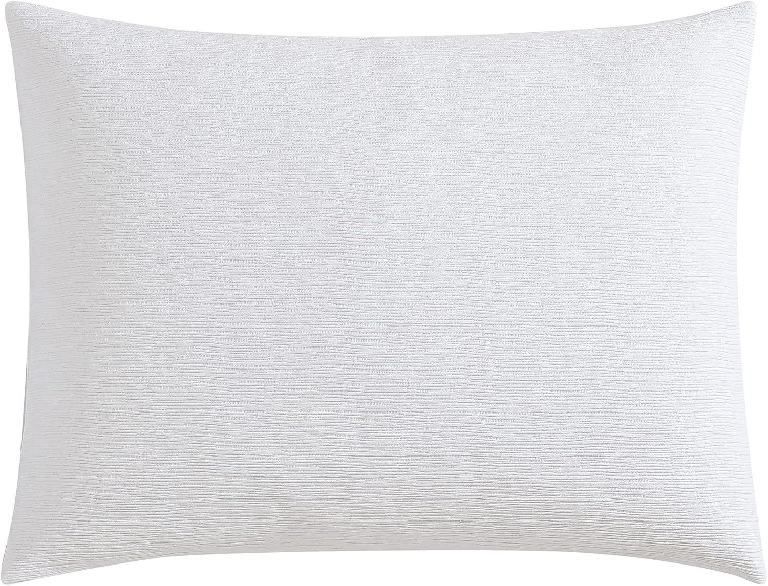 Vera Wang Vera Wang Solid Textured Pleats White Duvet Cover Set