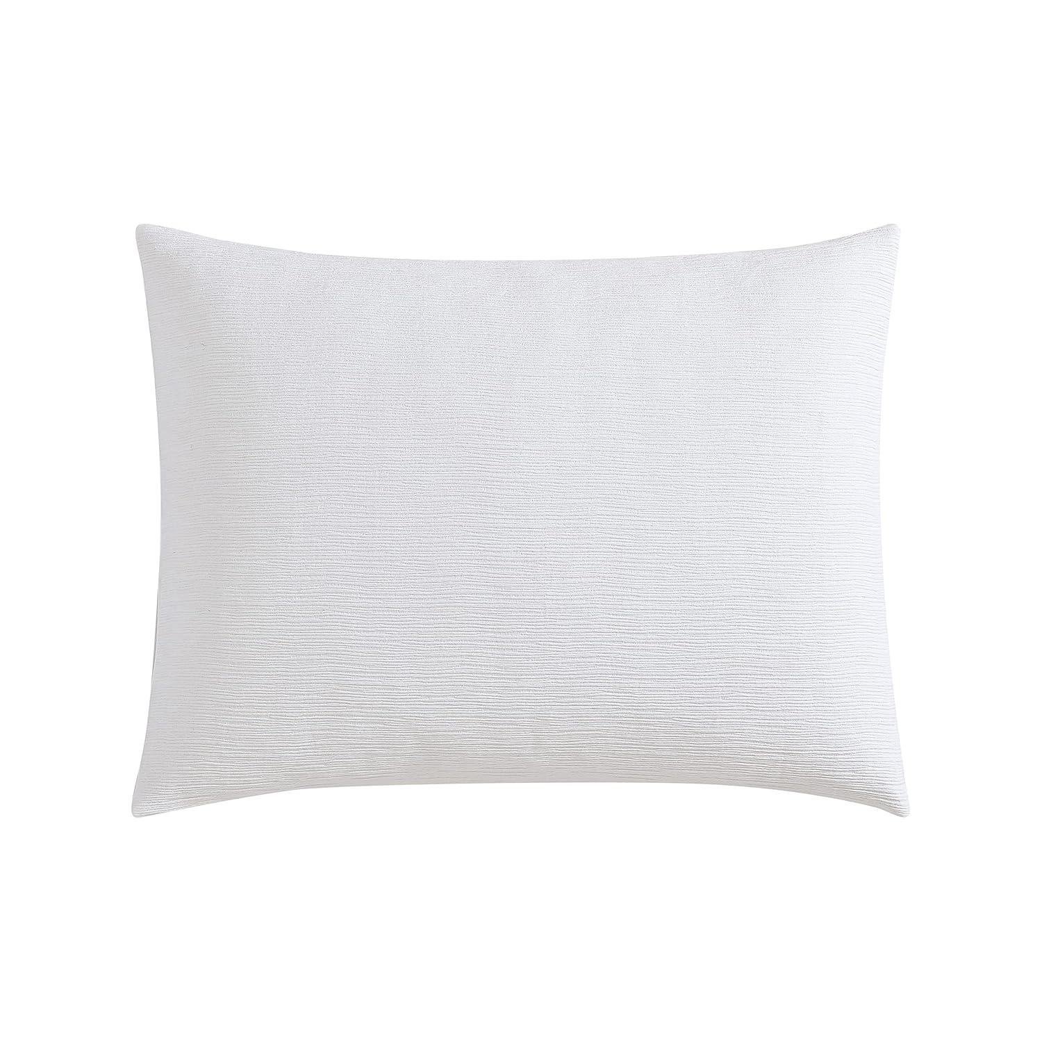 Vera Wang Vera Wang Solid Textured Pleats White Duvet Cover Set