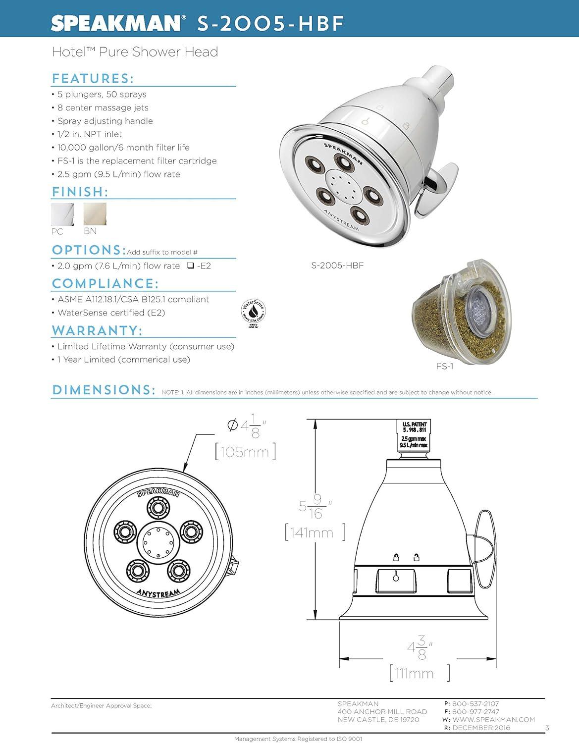 Chrome Handheld Filtered Shower Head with Pulse and Jet