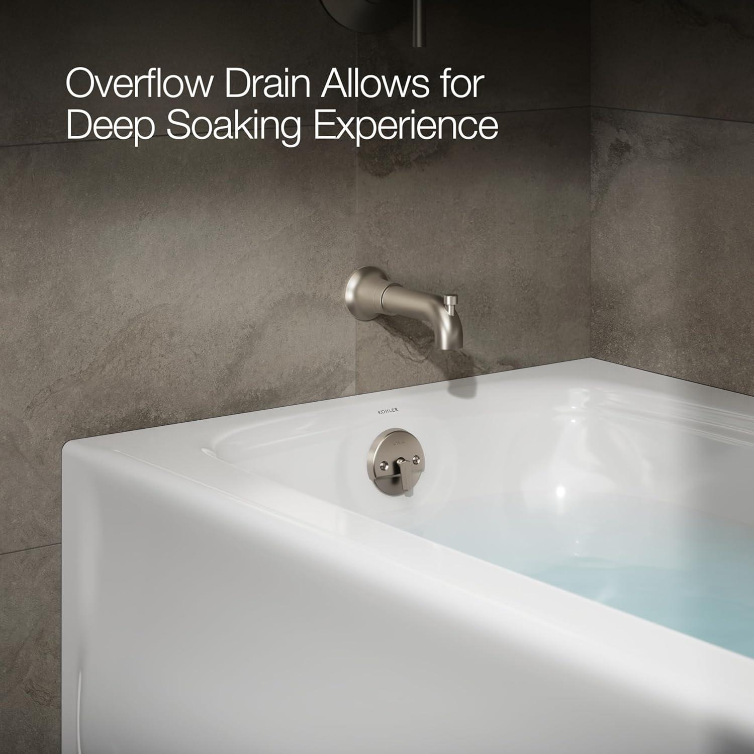 Bancroft® 60" x 32" Alcove Soaking Acrylic Bathtub