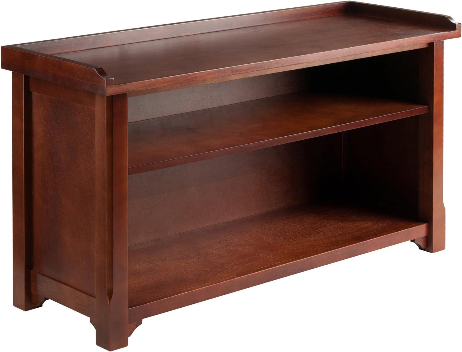 Benches Winsome Walnut: Upholstered Dining Bench, Entryway Shoe Storage with Adjustable Shelf