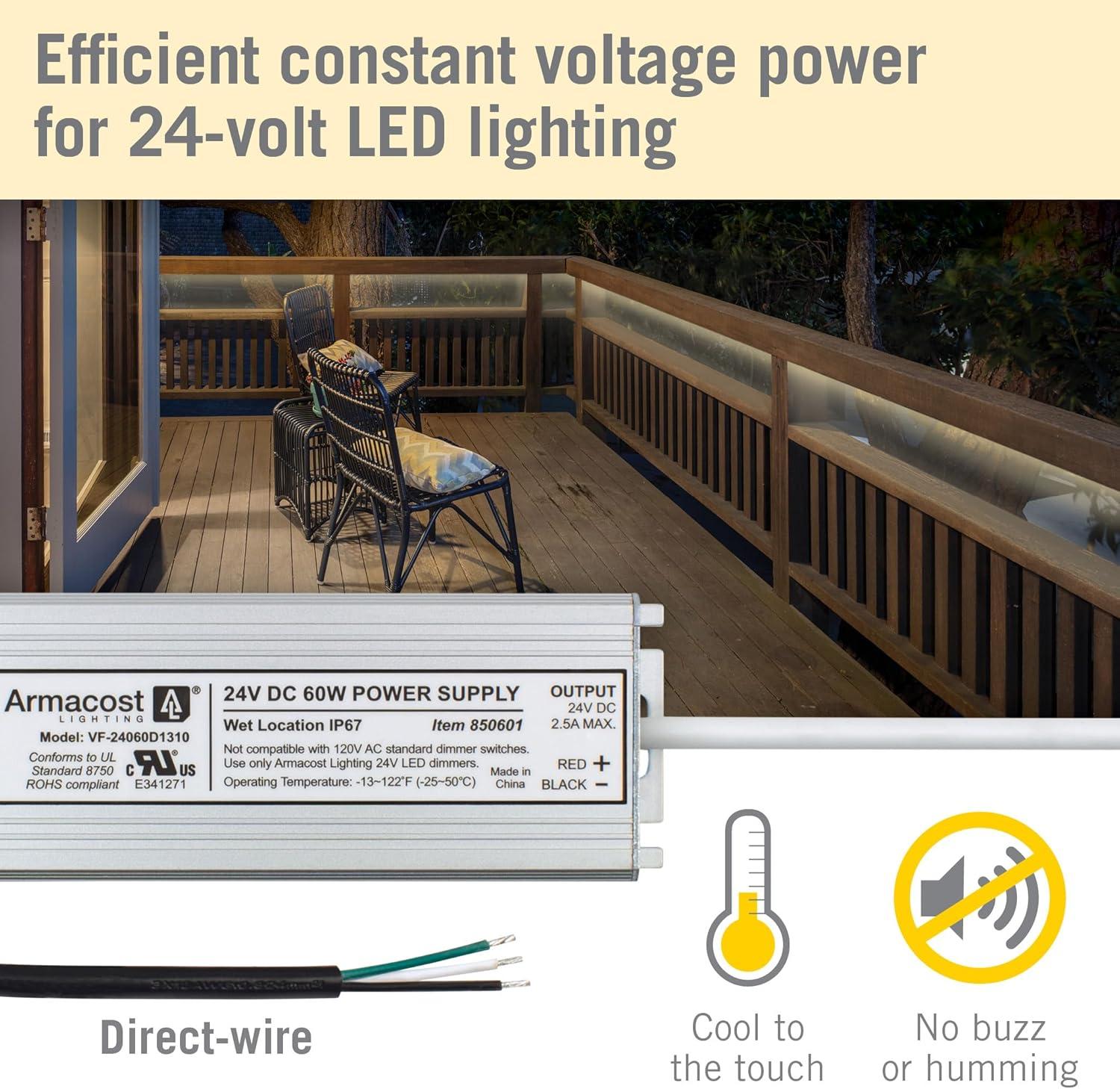 Armacost Lighting Standard Indoor/Outdoor LED Driver 24V DC, Electronic Transformer 850601