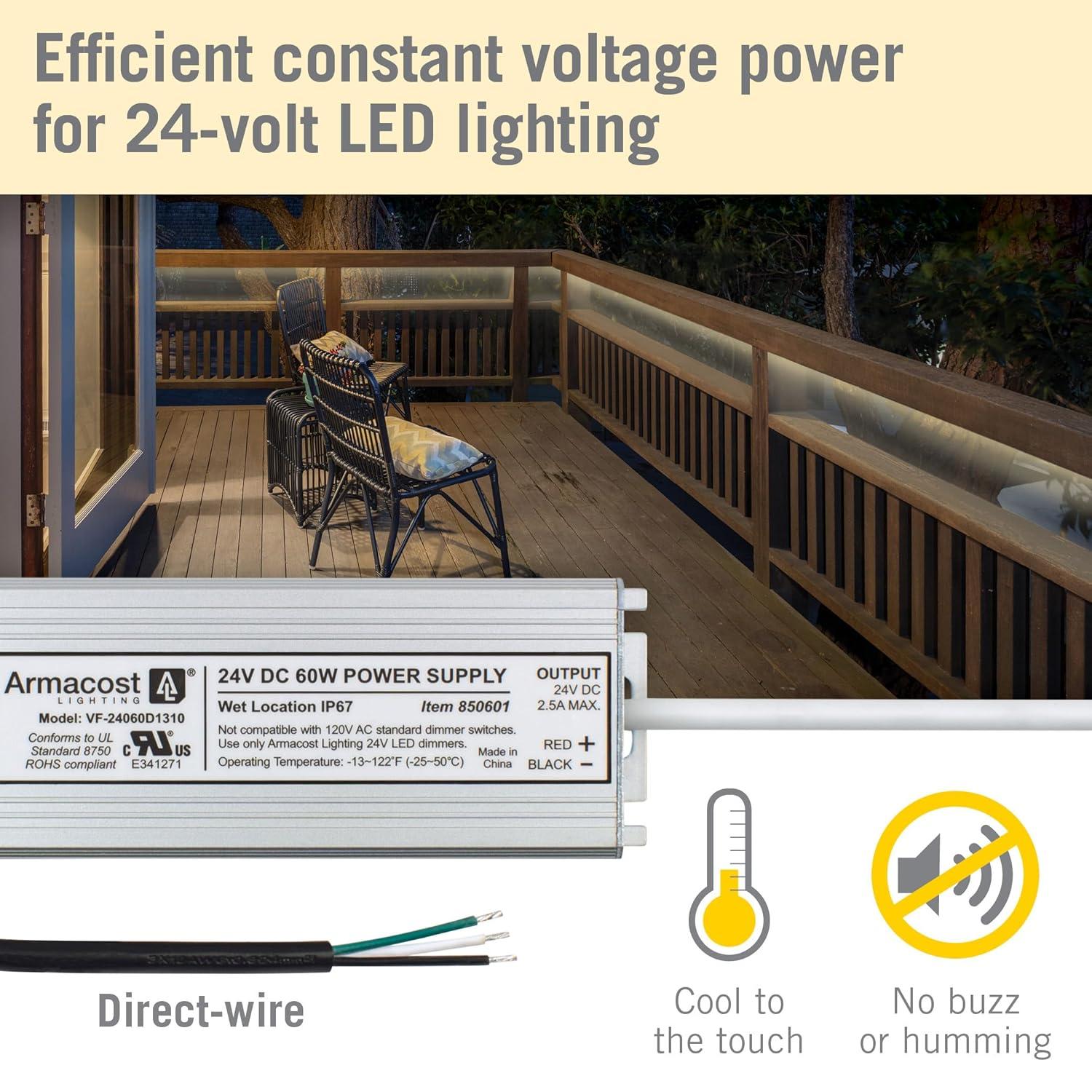 Armacost Lighting Standard Indoor/Outdoor LED Driver 24V DC, Electronic Transformer 850601