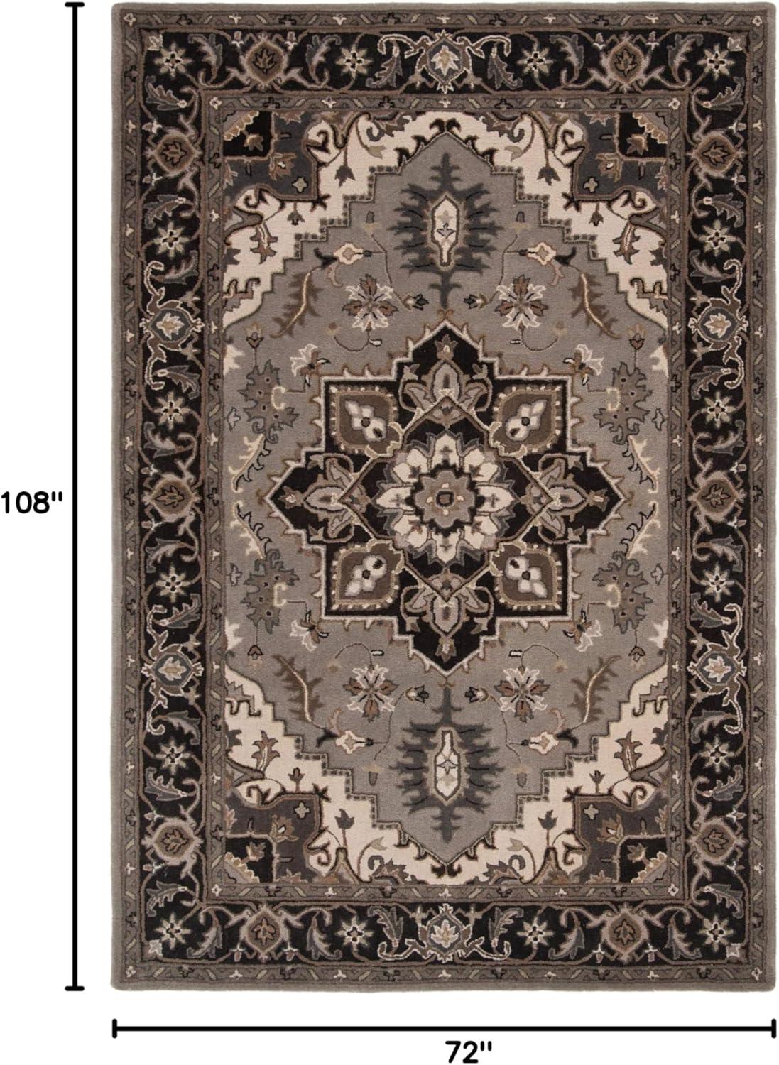 Royalty ROY700 Hand Tufted Indoor Area Rug - 6'x9' - Silver/Charcoal - Safavieh