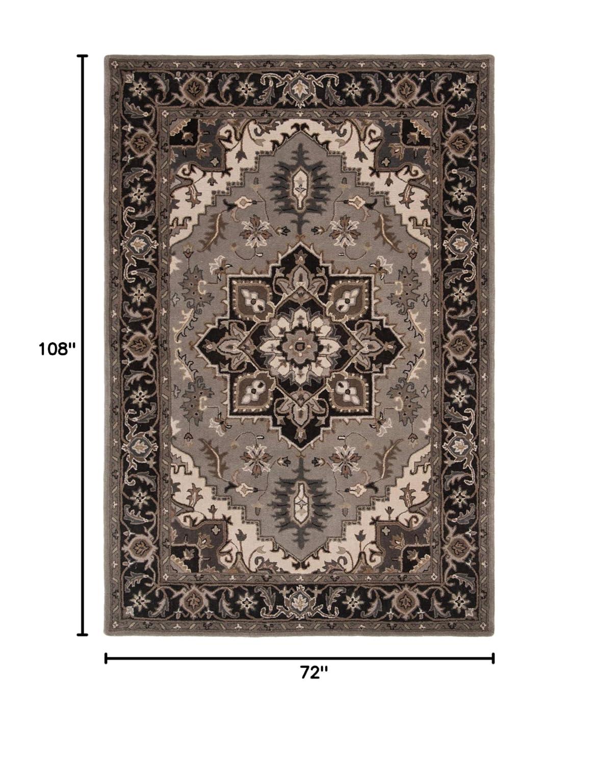 Royalty ROY700 Hand Tufted Indoor Area Rug - 6'x9' - Silver/Charcoal - Safavieh