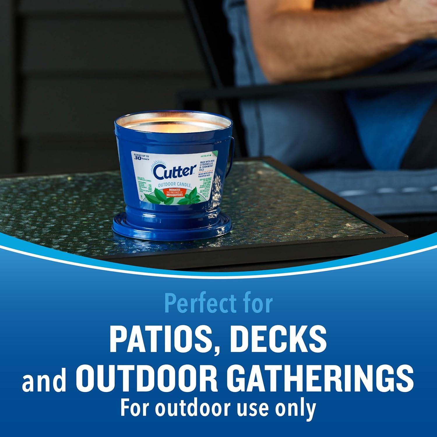 Cutter Outdoor Soy Wax Candle, Reduces The Presence of Mosquitos, Citronella & Mint Scent, 17 Ounces