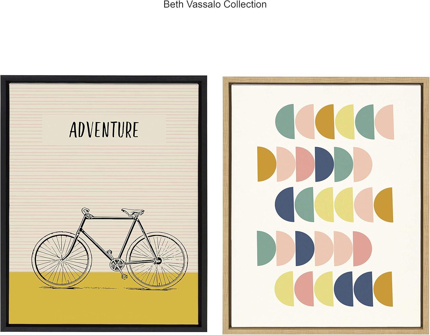 18" x 24" Sylvie Bike Adventure Framed Canvas Wall Art by Apricot and Birch Black - Kate and Laurel