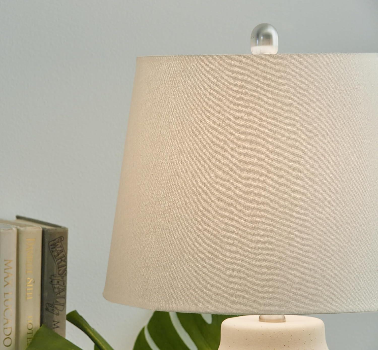 Signature Design by Ashley Afener Contemporary 25.75" Ceramic Table Lamp, Set of 2, Blue & Beige