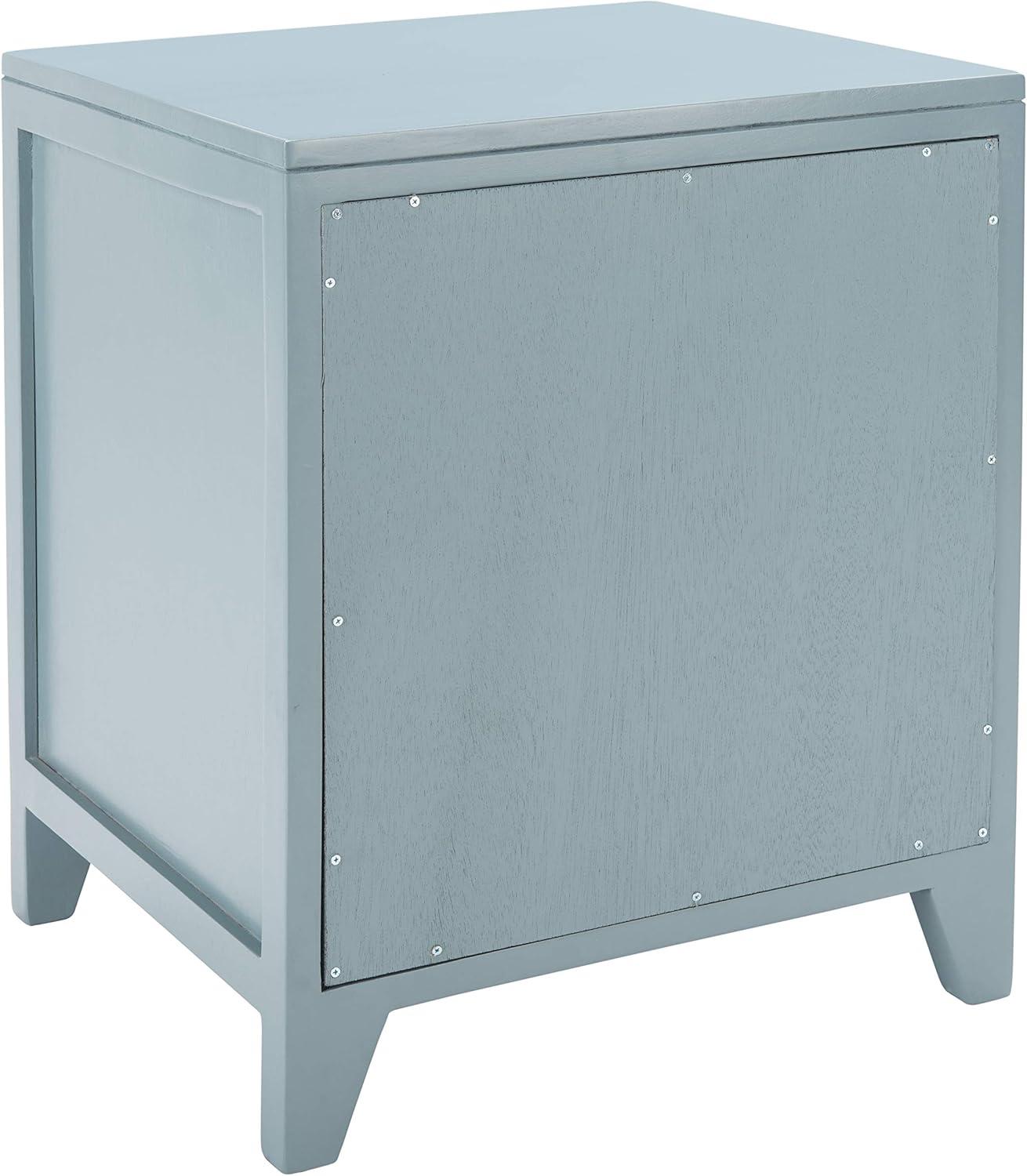 SAFAVIEH Devon 1-Drawer 1 Door Nightstand Blue Grey /Natural