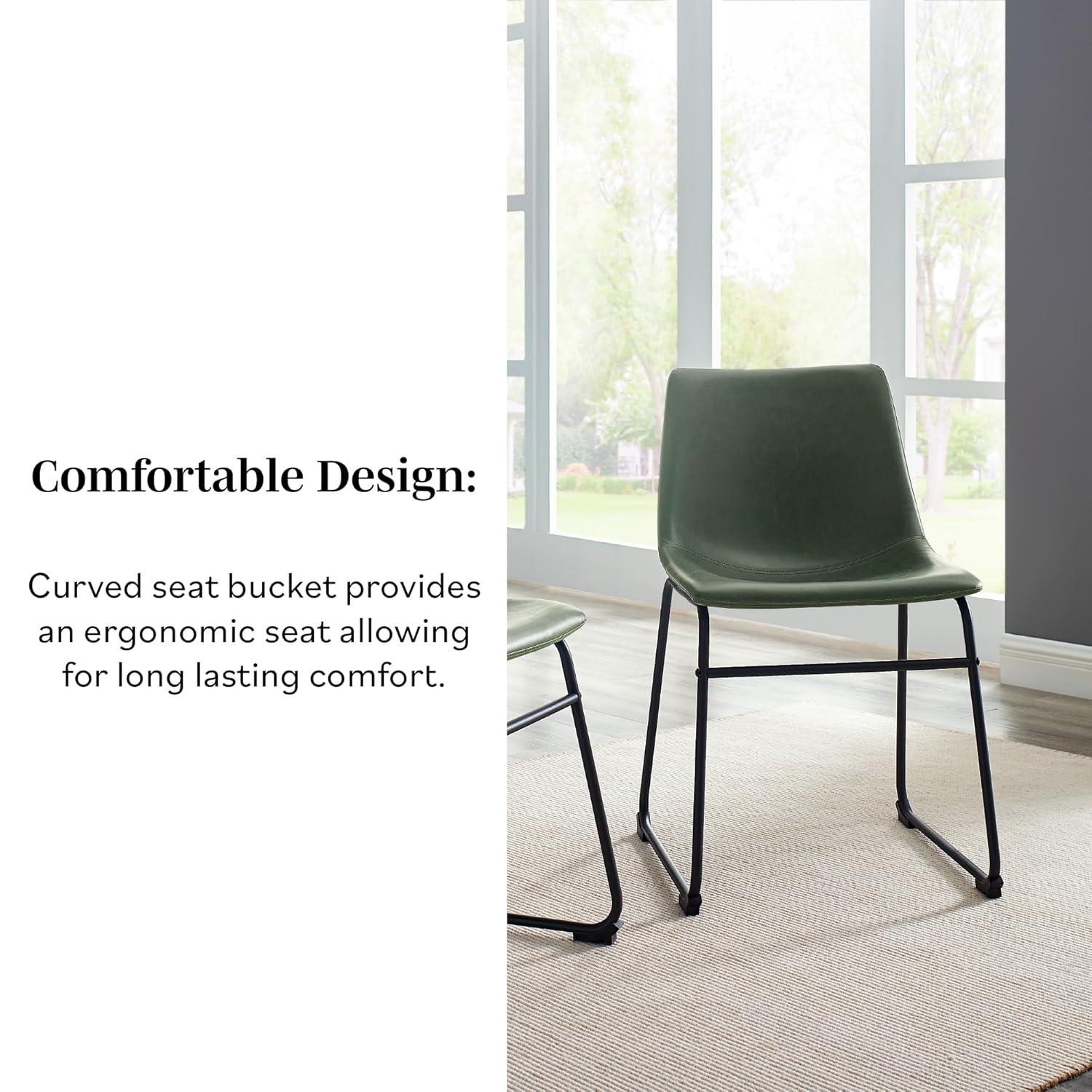 Modern Black Faux Leather Side Chair with Alloy Steel Frame
