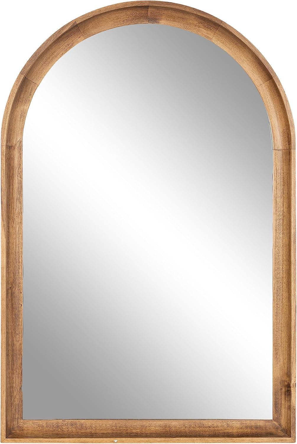 20"x30" Hatherleigh Arch Wood Wall Mirror Natural: Durable, Light Finish - Kate & Laurel All Things Decor