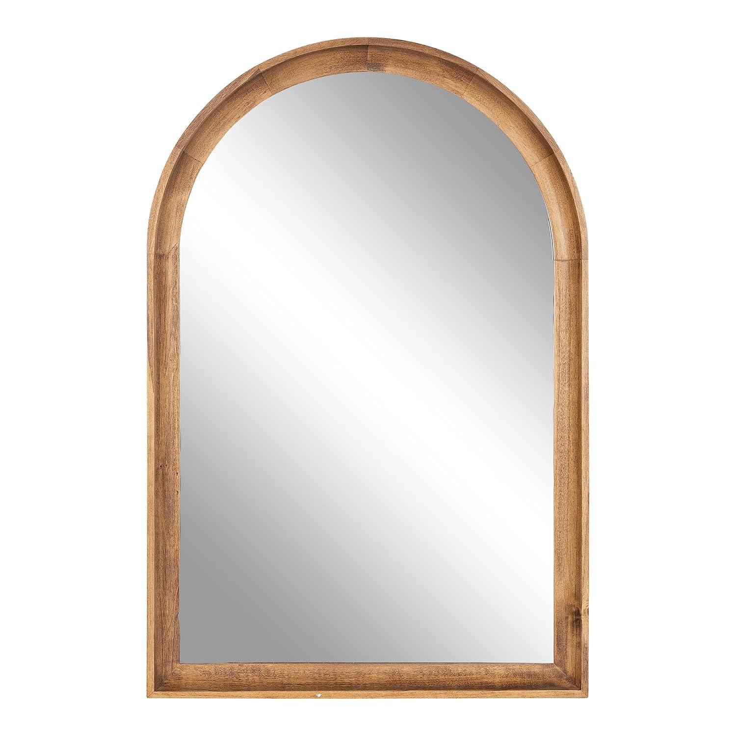 20"x30" Hatherleigh Arch Wood Wall Mirror Natural: Durable, Light Finish - Kate & Laurel All Things Decor