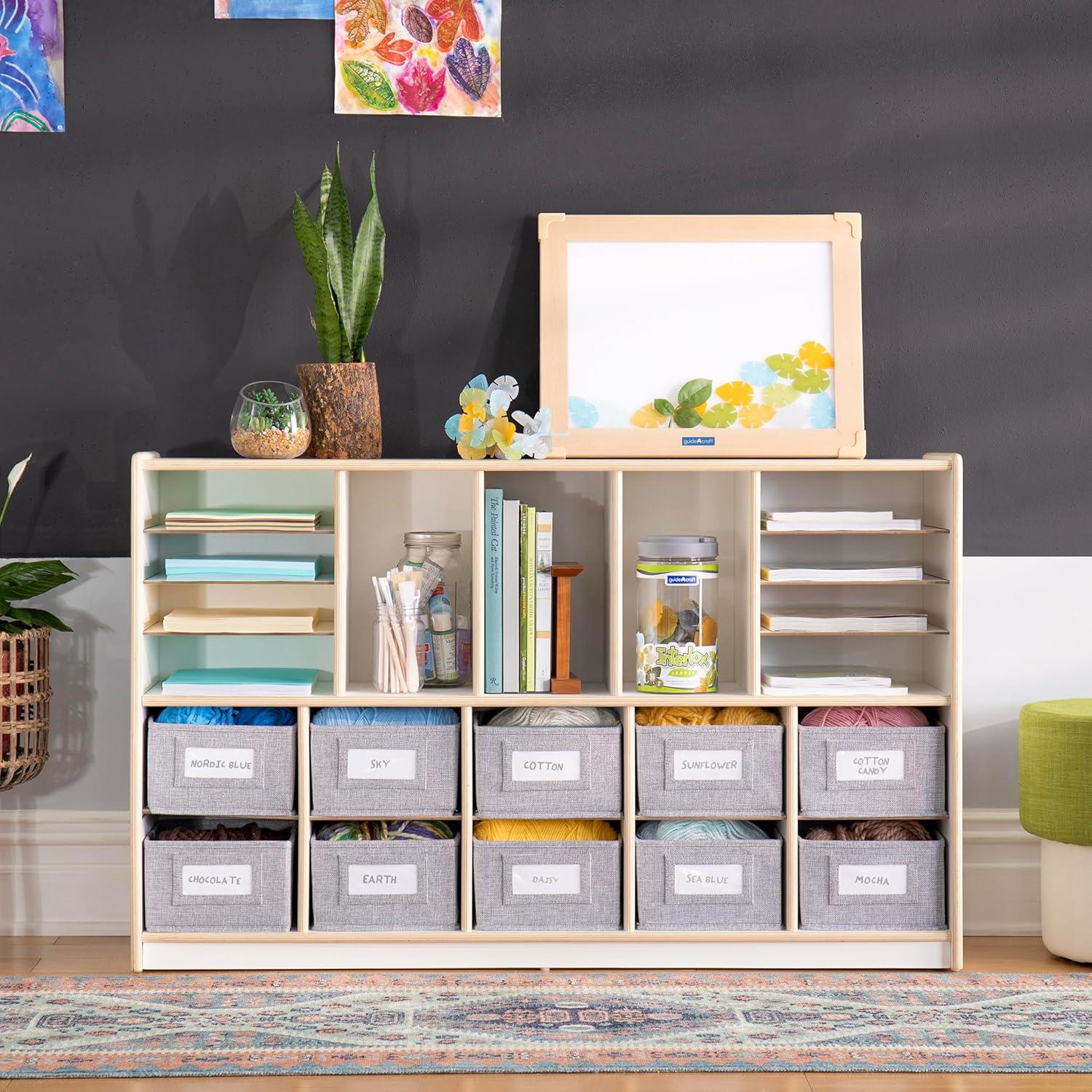 Guidecraft EdQ Essentials Shelves & 10 Bin Storage Unit