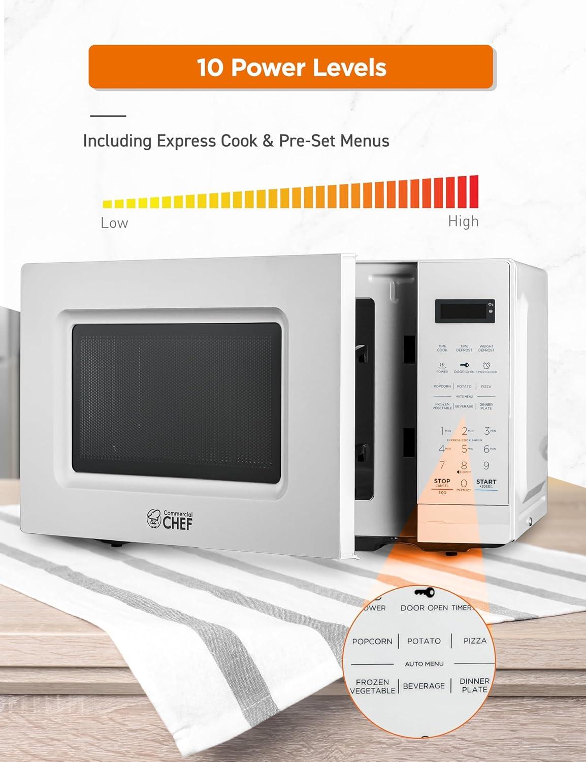 Commercial Chef 0.7 Cubic Feet 700 Watt Countertop Microwave