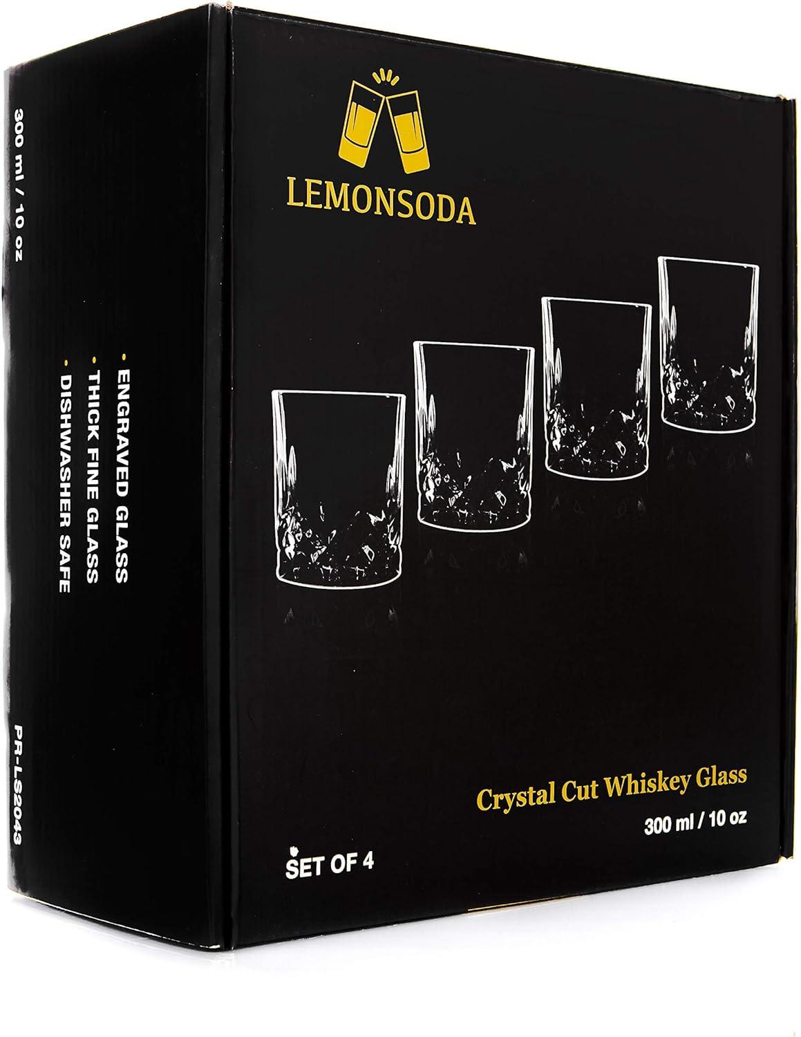 Crystal Cut Old Fashioned Whiskey Glasses (10oz)