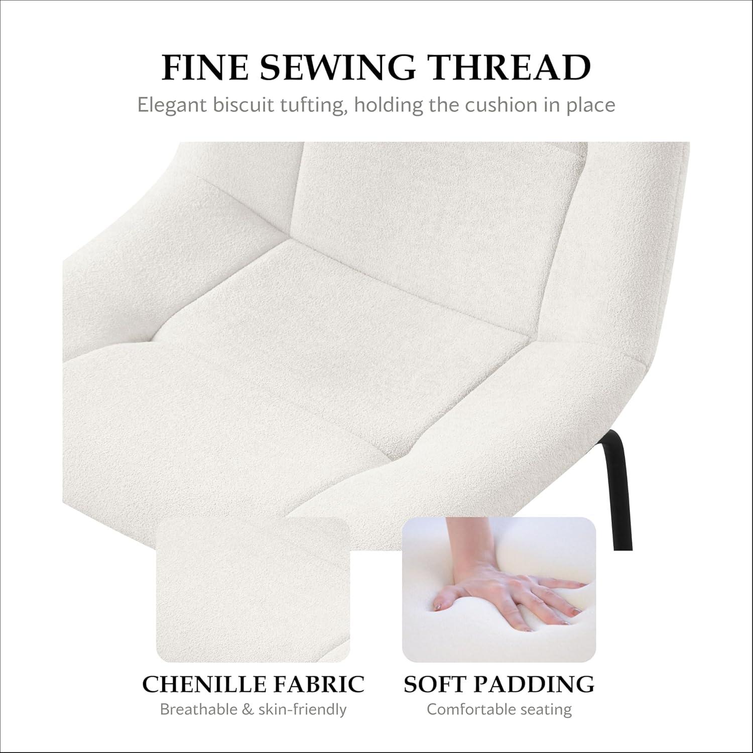 Furniture of America Perri Modern Chenille Counter Height Dining Chairs, White (Set of 2)