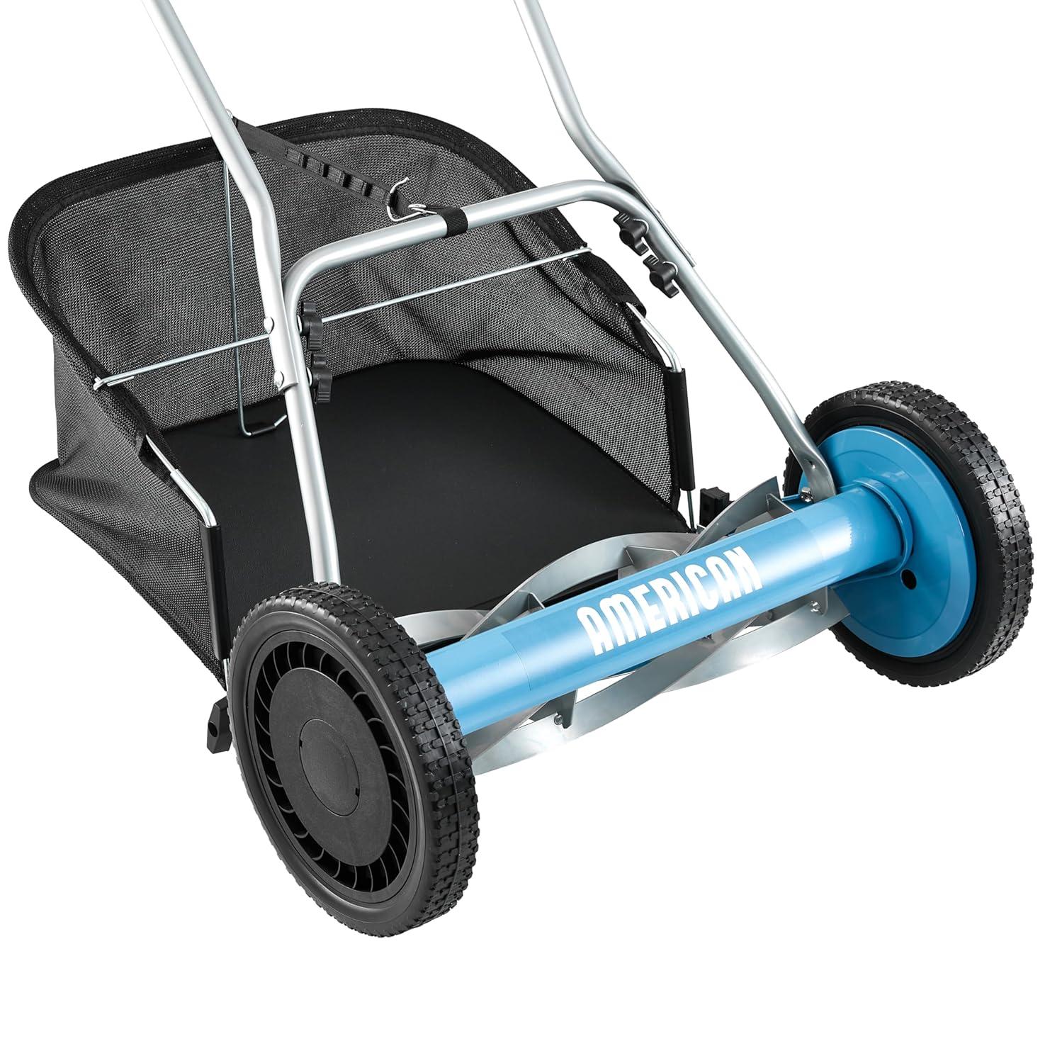 American Lawn Mower Company 1804-18 18-Inch 5-Blade Walk Behind Reel Lawn Mower with Grass Catcher
