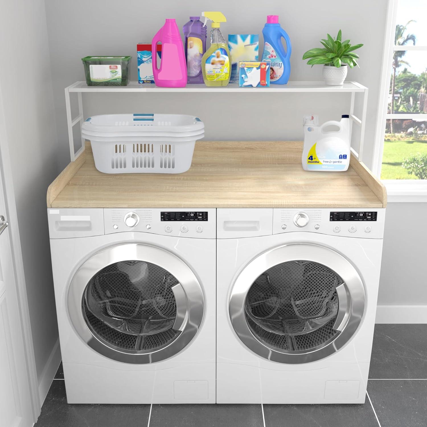 GDLF GDLF Washer Dryer Countertop Laundry Countertop with Washer Dryer Shelf,Natural Wood Color