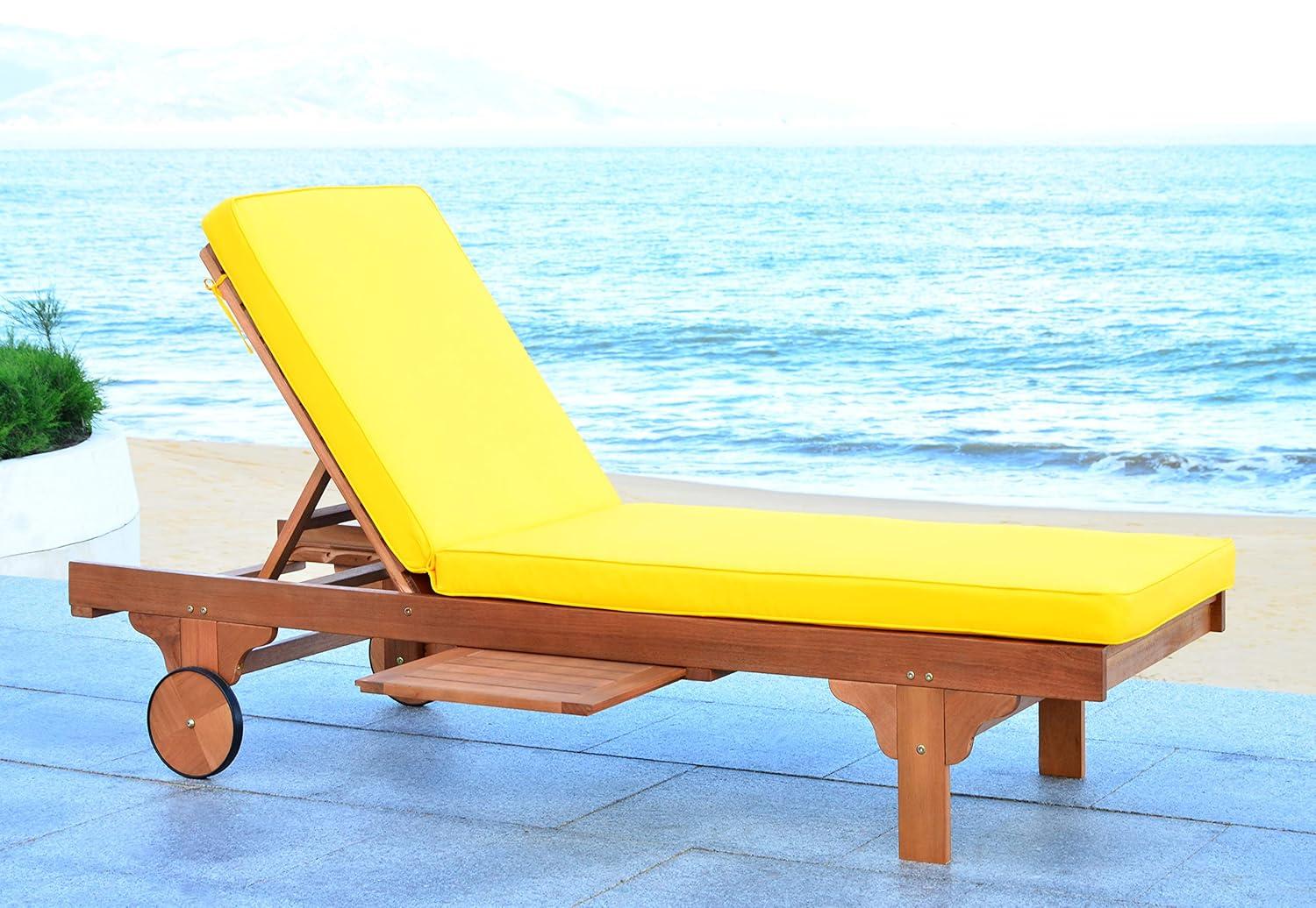 Newport Lounge Chair - Outdoor - PAT7022 - Natural/Yellow -Safavieh