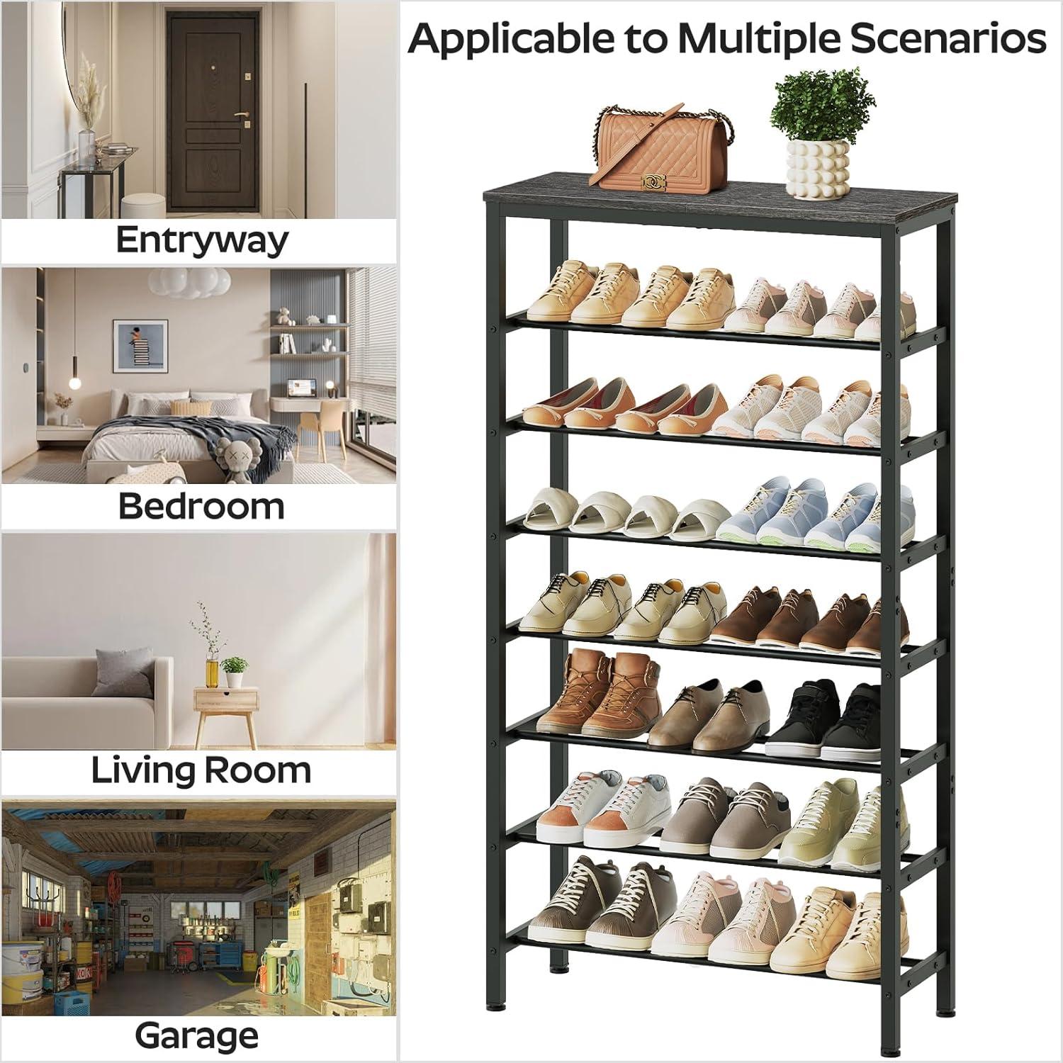 Shoe Rack, 6-Tier Shoe Organizer, for 18-24 Pairs of Shoes, Large Capacity Shoe Storage Shelf, Durable and Stable, for Entryway, Closet, Hallway, Dorm Room, Industrial, Rustic Brown BF67XJ01G1
