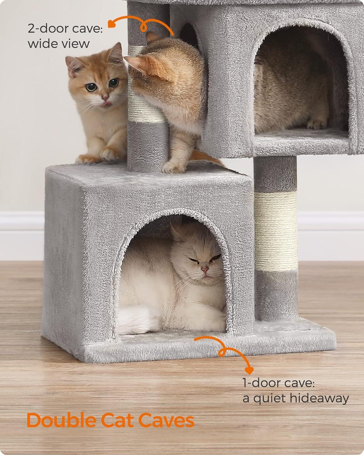 Light Gray 26.4-Inch Cat Tree with Sisal Scratching Posts