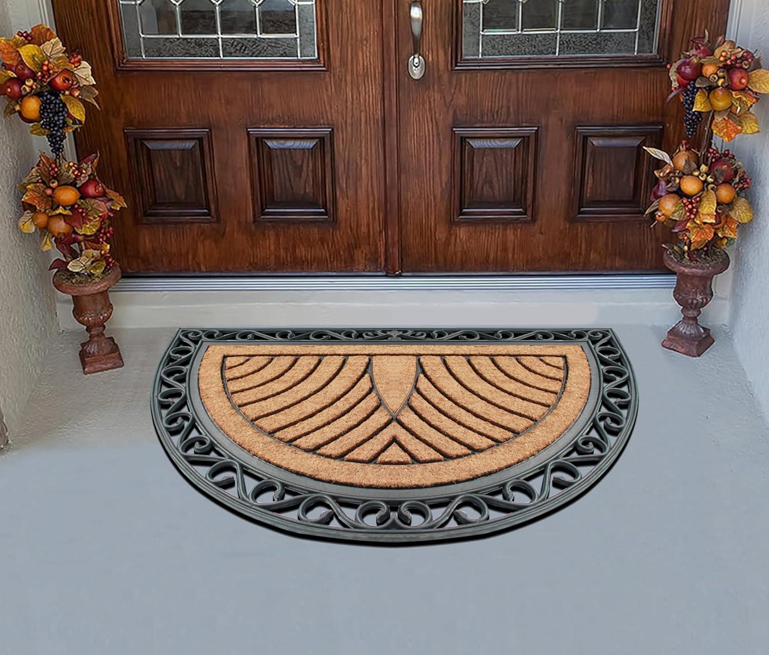 A1HC Natural Coir & Rubber Door Mat, 30"x48" – Thick, Durable, Heavy Duty, Anti-Shed, Fade-Resistant, Long-Lasting Outdoor Entrance Large Doormat for Front Porch