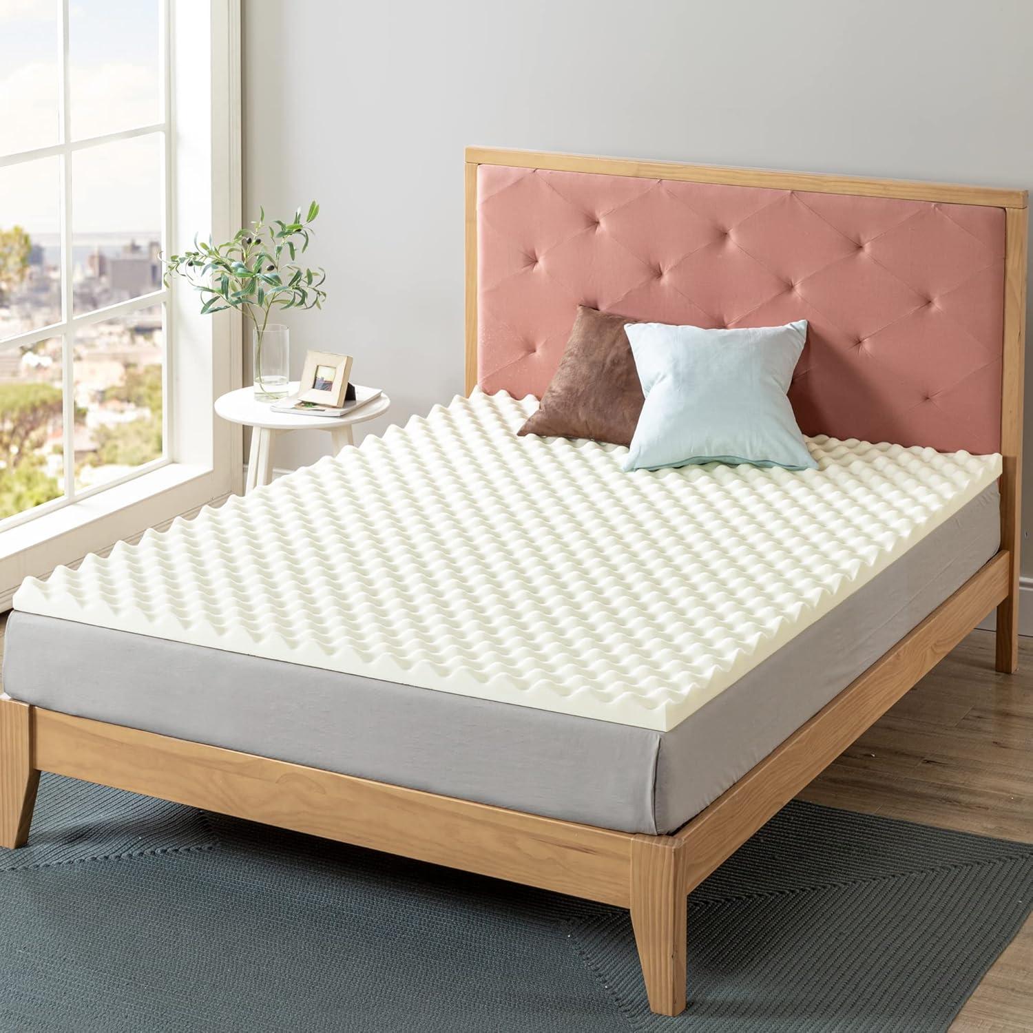 Full Size White Copper Infused Memory Foam Mattress Topper