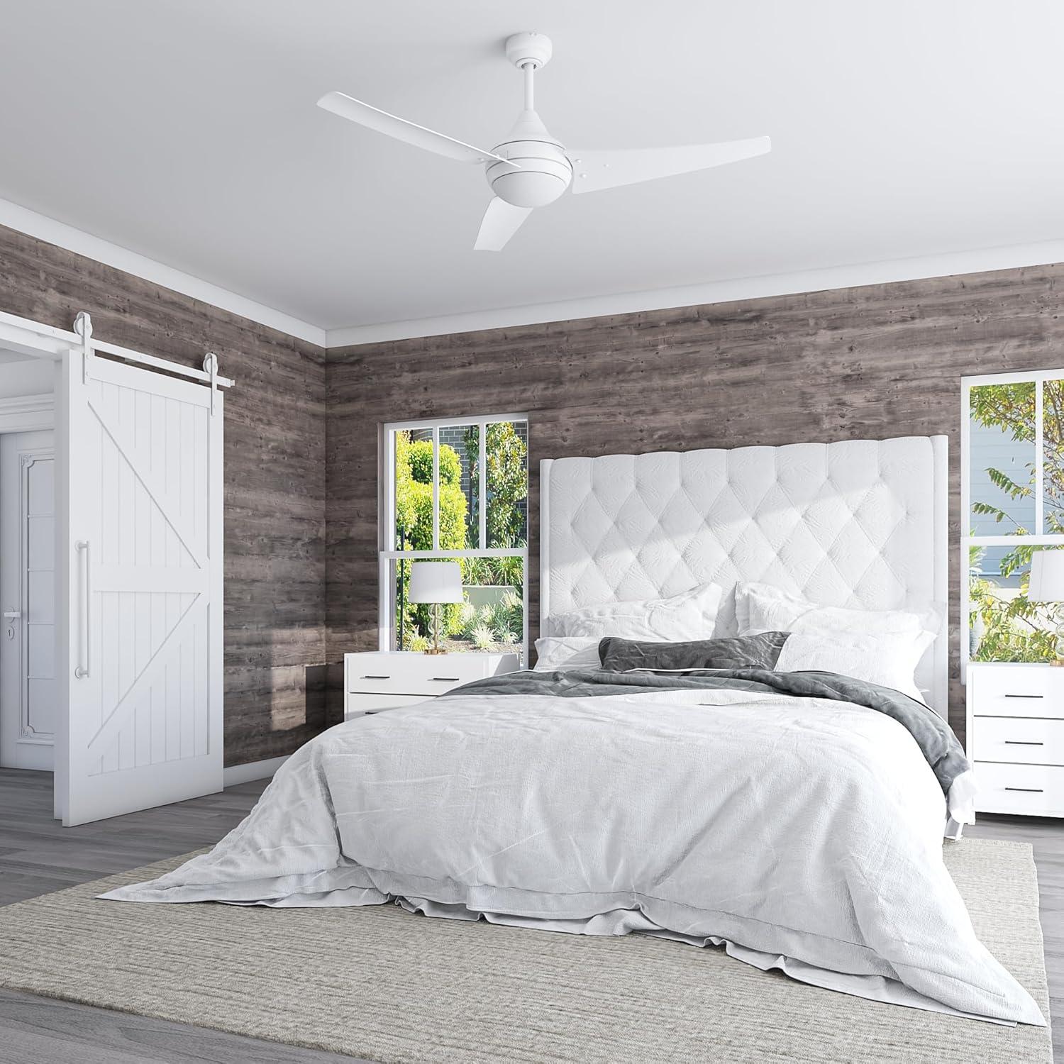 Prominence Home 51873-45 52 in. Remote Control Contemporary Indoor LED Ceiling Fan with Light - White