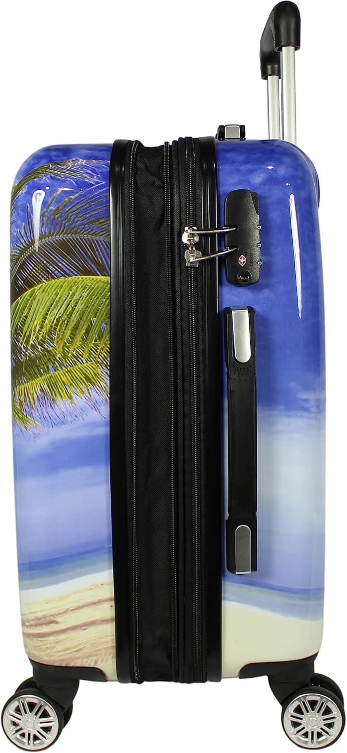 World Traveler Palm Tree 2-Piece Hardside Carry-On Spinner Luggage Set