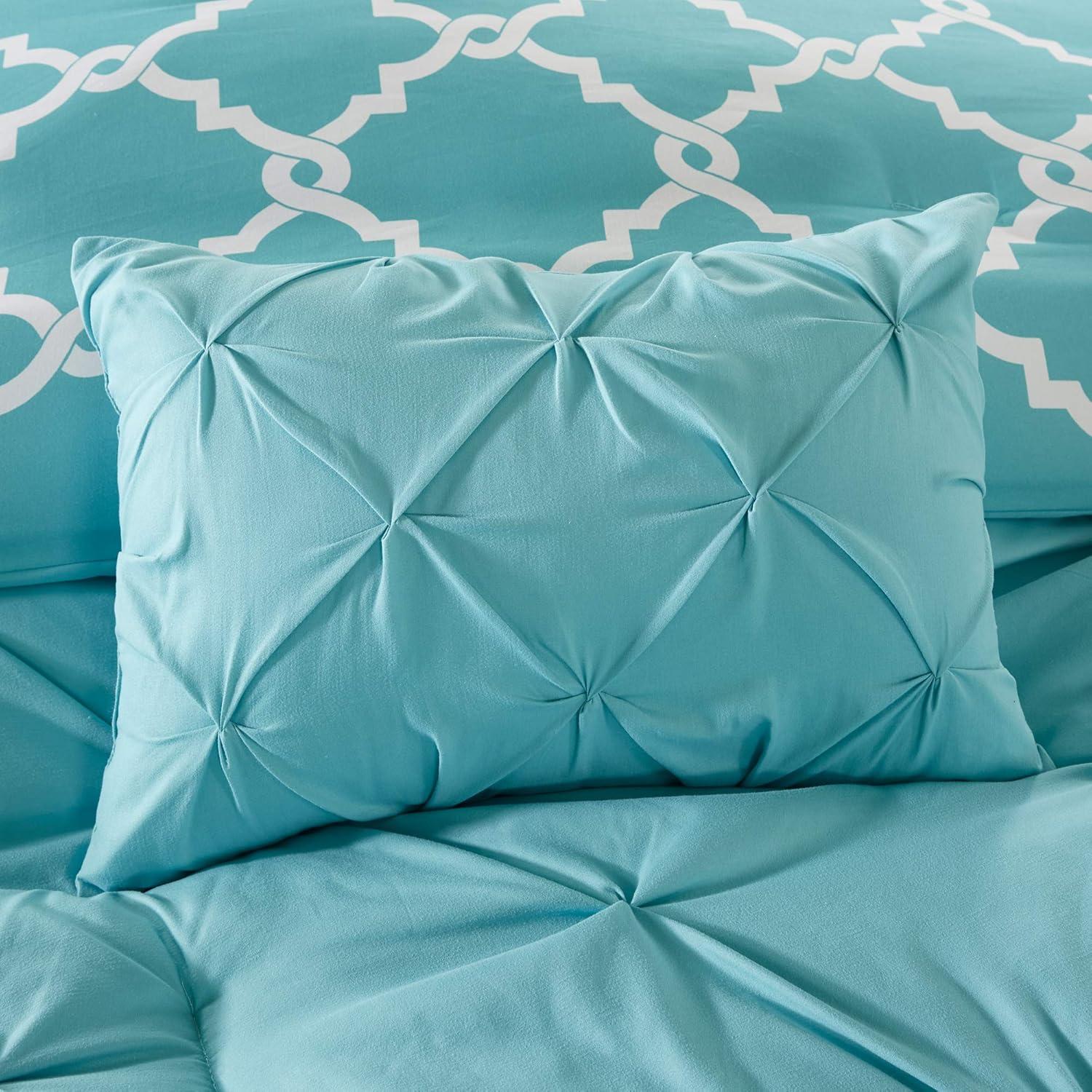 Full Turquoise Aqua Reversible Microfiber Comforter Set