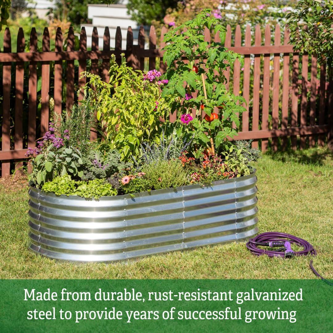 Galvanized Steel Oval Raised Garden Bed for Outdoor Use