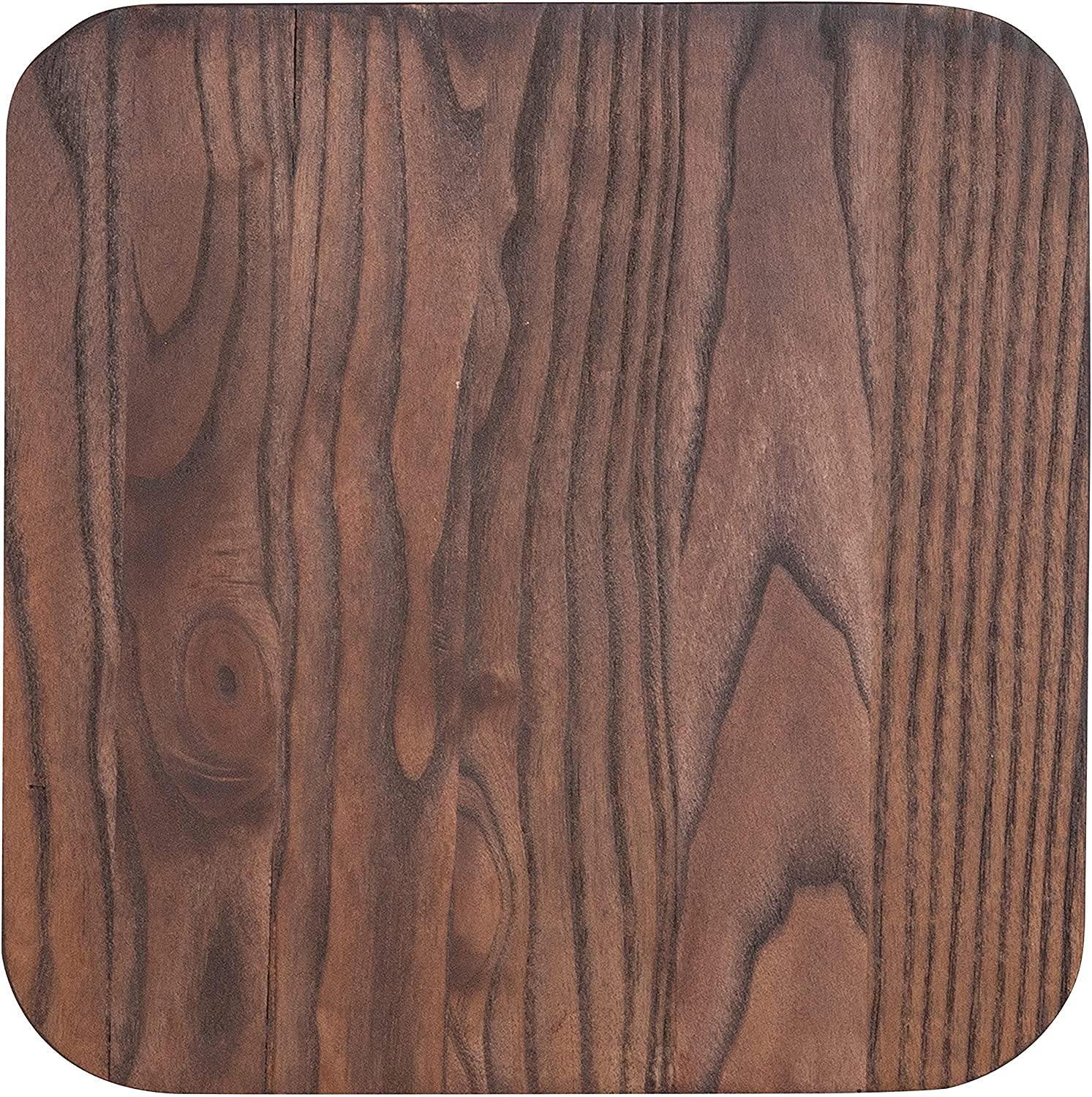Flash Furniture Lily Wood Seat for Barstools, Walnut