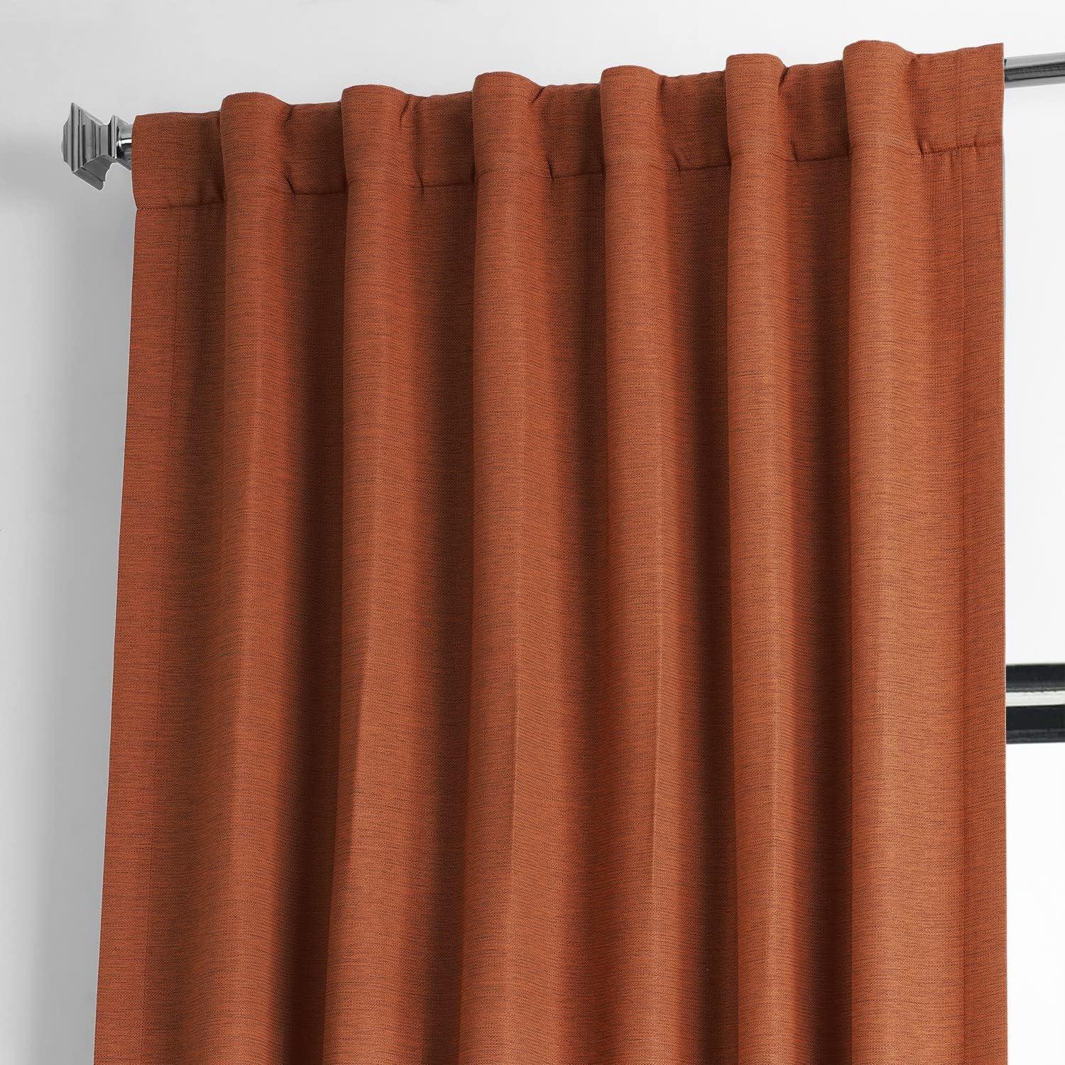 Persimmon Bellino Blackout Room Darkening Curtain (1 Panel), Persimmon, 50W X 120L