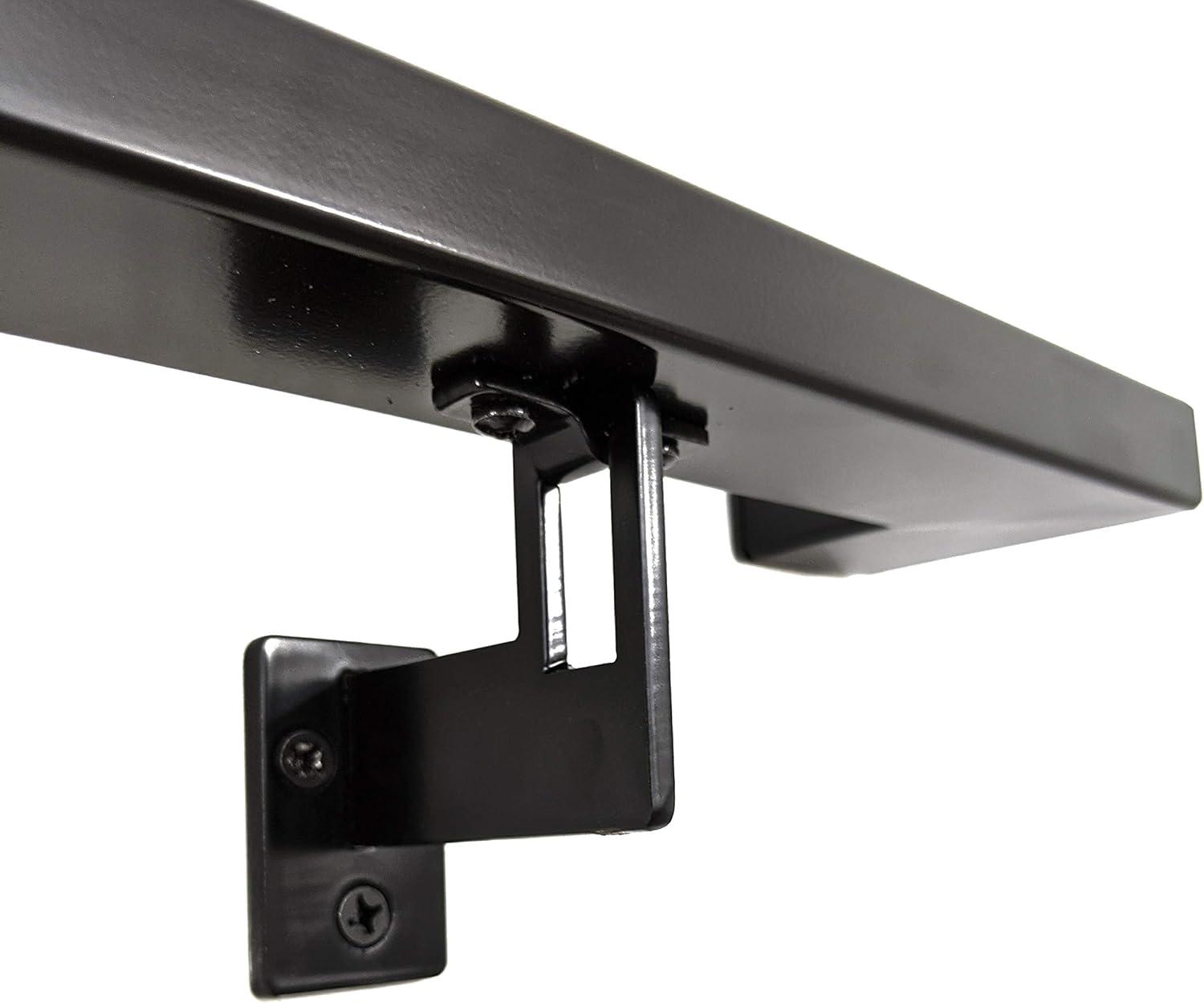 Modern Aluminum Handrail Grab Bar Kit, Adjustable Steel Brackets, Returns to Wall, Powder Coat