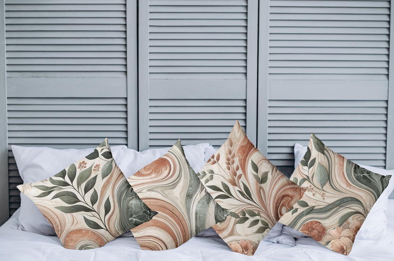 Ambesonne Floral Indoor/Outdoor Pillow Cover (Set of 4)