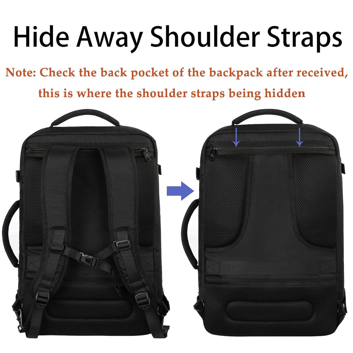 MATEIN Carry on Backpack, Extra Large Travel Backpack Expandable Airplane Approved Weekender Bag for Men and Women, Water Resistant Lightweight Daypack for Flight 40L, Black