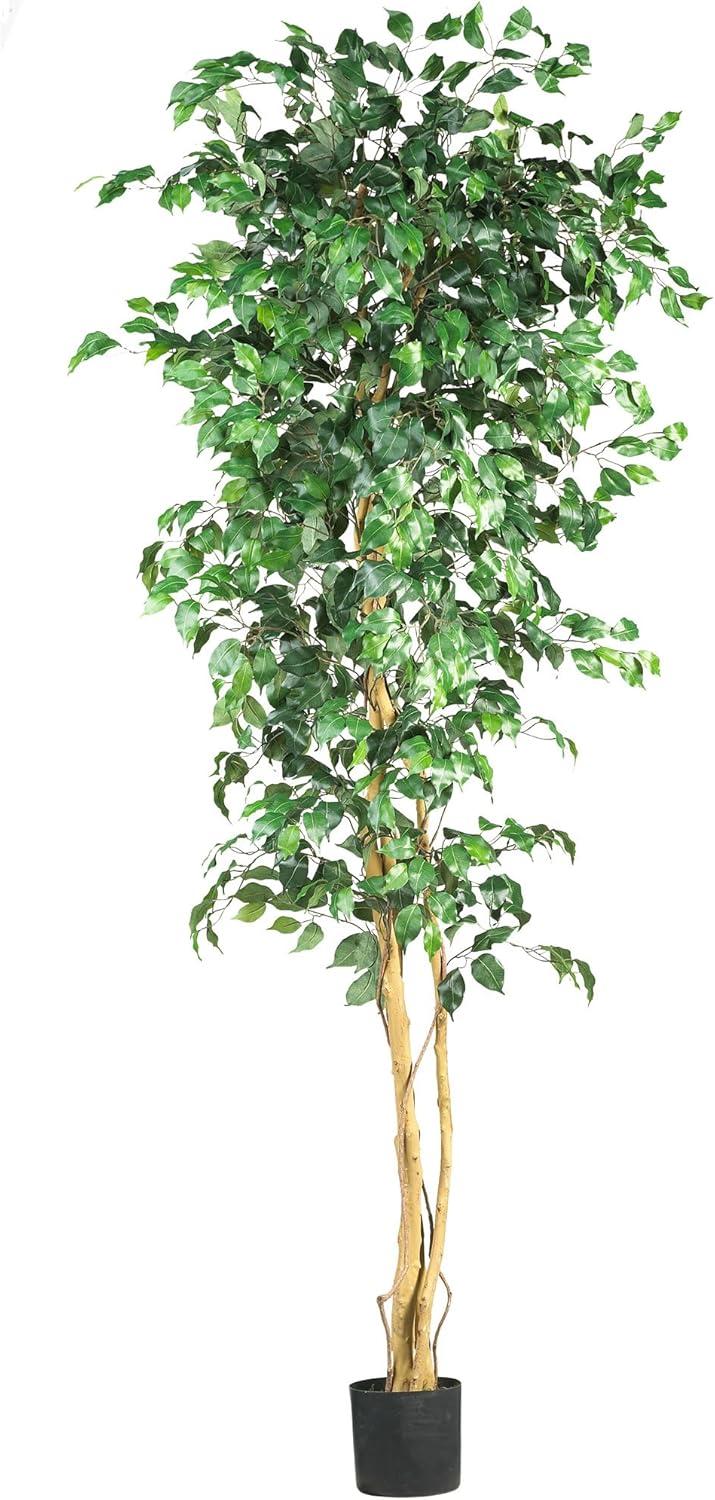 Eternal Verdant Silk Ficus Tree, 7ft Outdoor-Ready with Pot