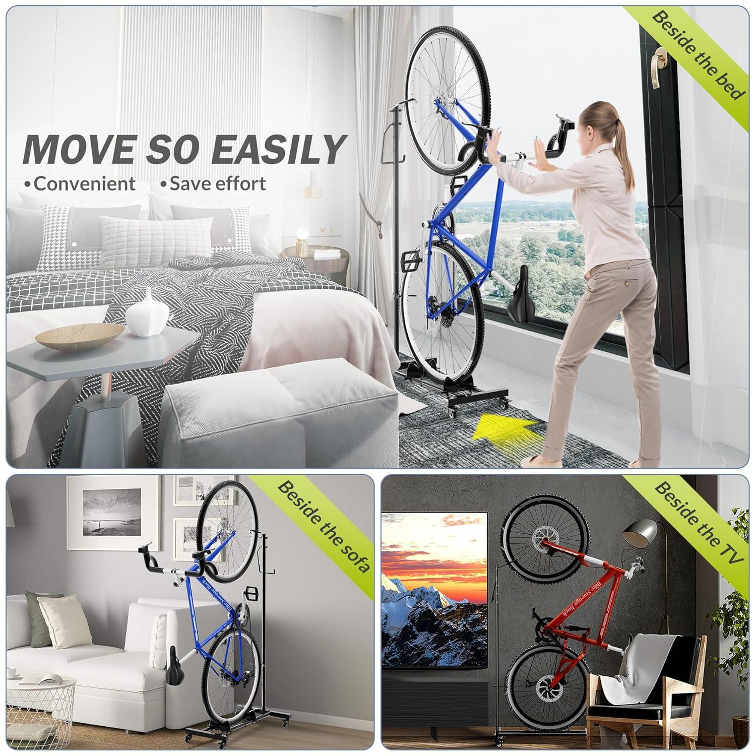 Bicycle Floor Parking Rack For MTB Road Bikes Indoor Bike Storage