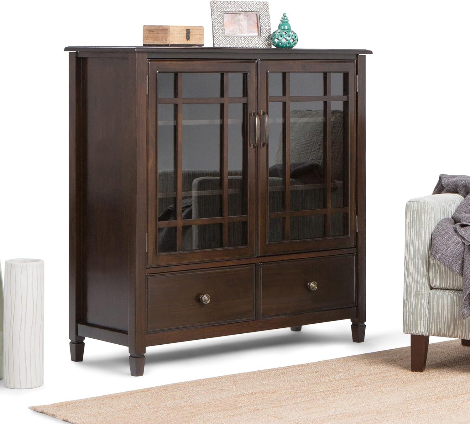 Simpli Home Connaught Storage Cabinet - Dark Chestnut Brown