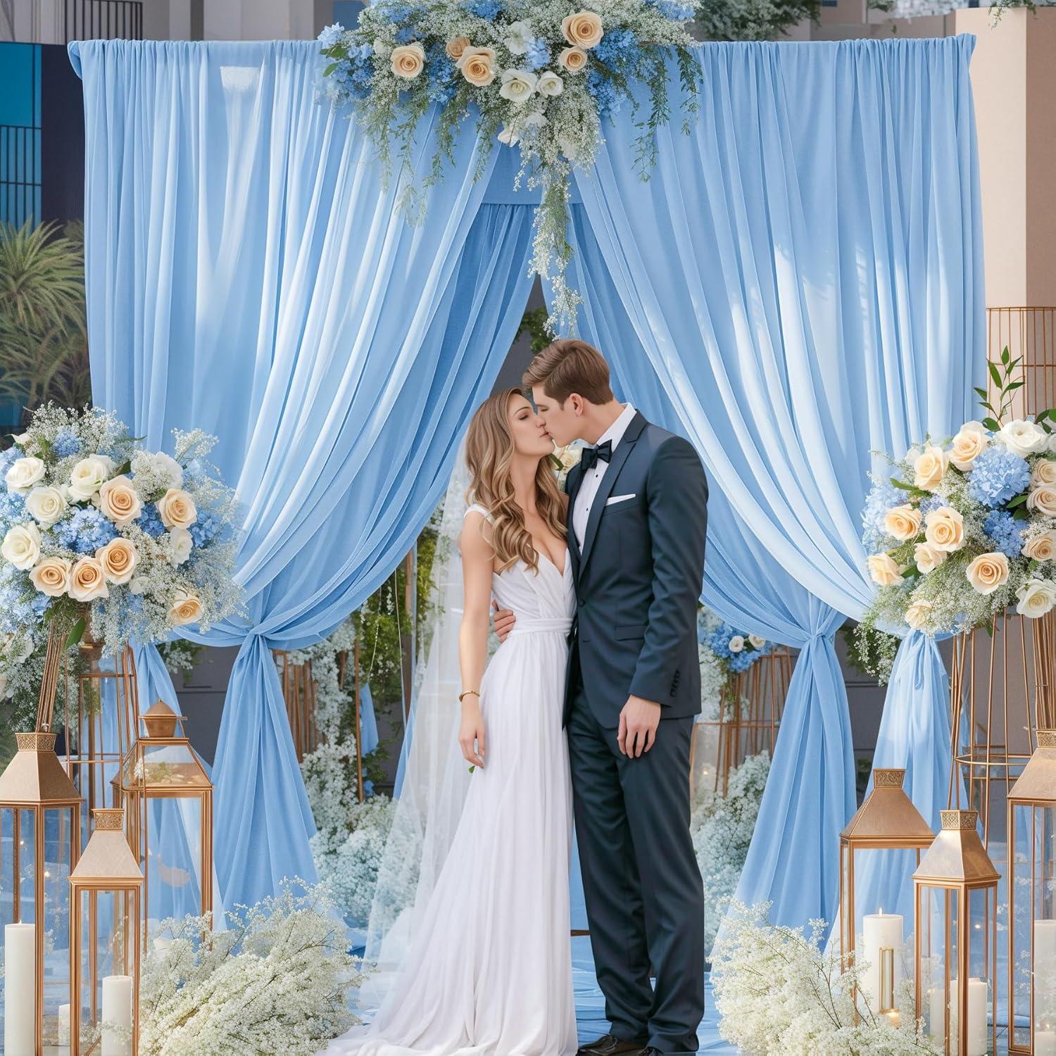 10x10ft White Backdrop Curtain for Parties Wrinkle Free Wedding Baby Curtain Backdrops for Birthday Party