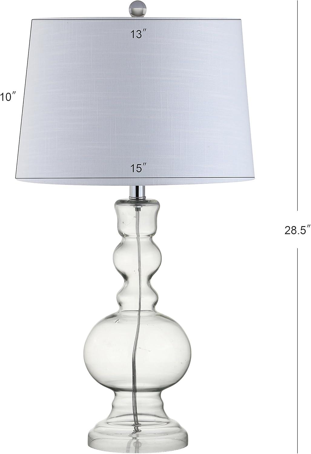 Genie 28.5" Clear Glass and White Linen Shade Table Lamp Set