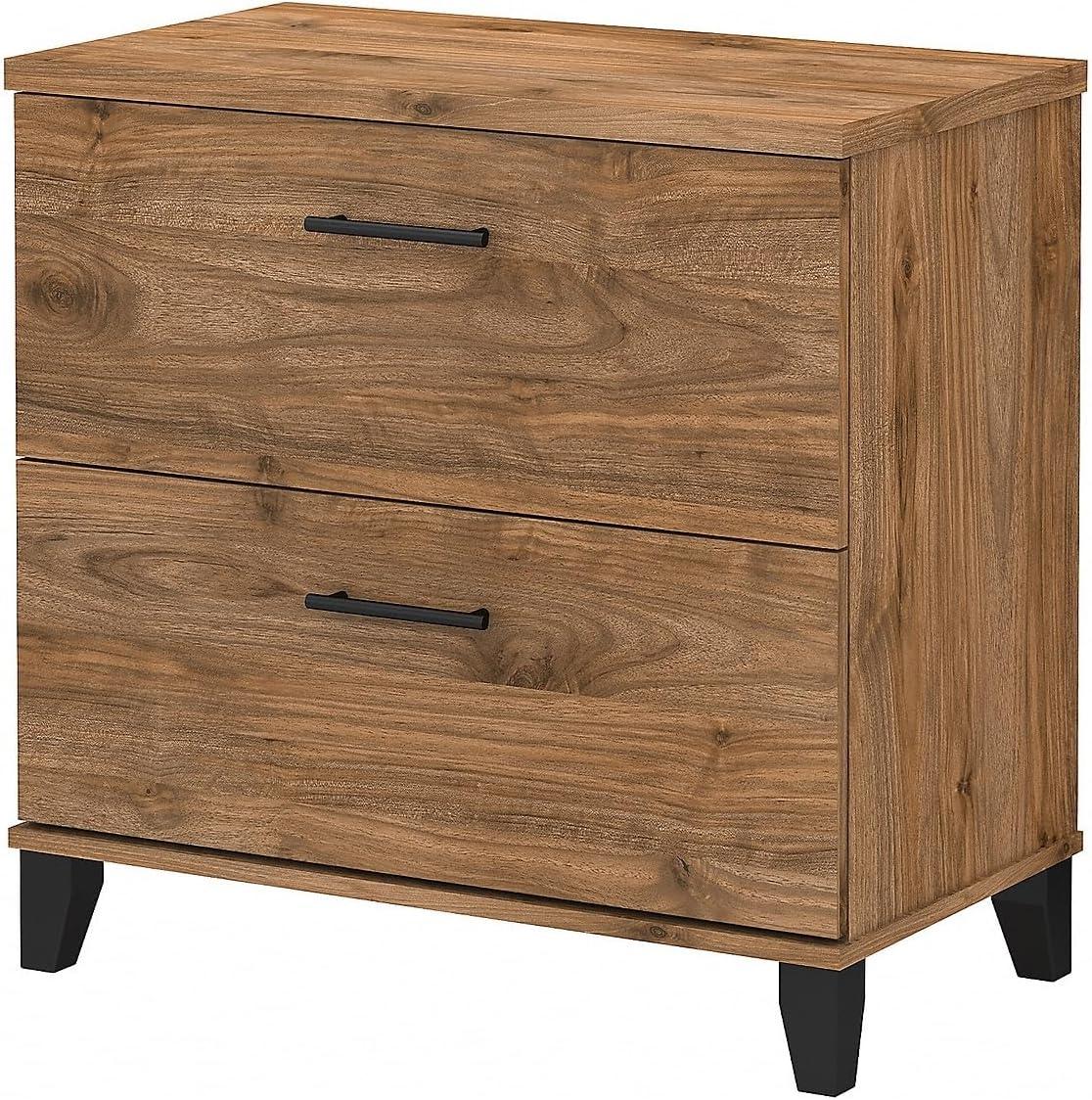 Bush Furniture Somerset Lateral File Cabinet, 2 Drawer, Fresh Walnut