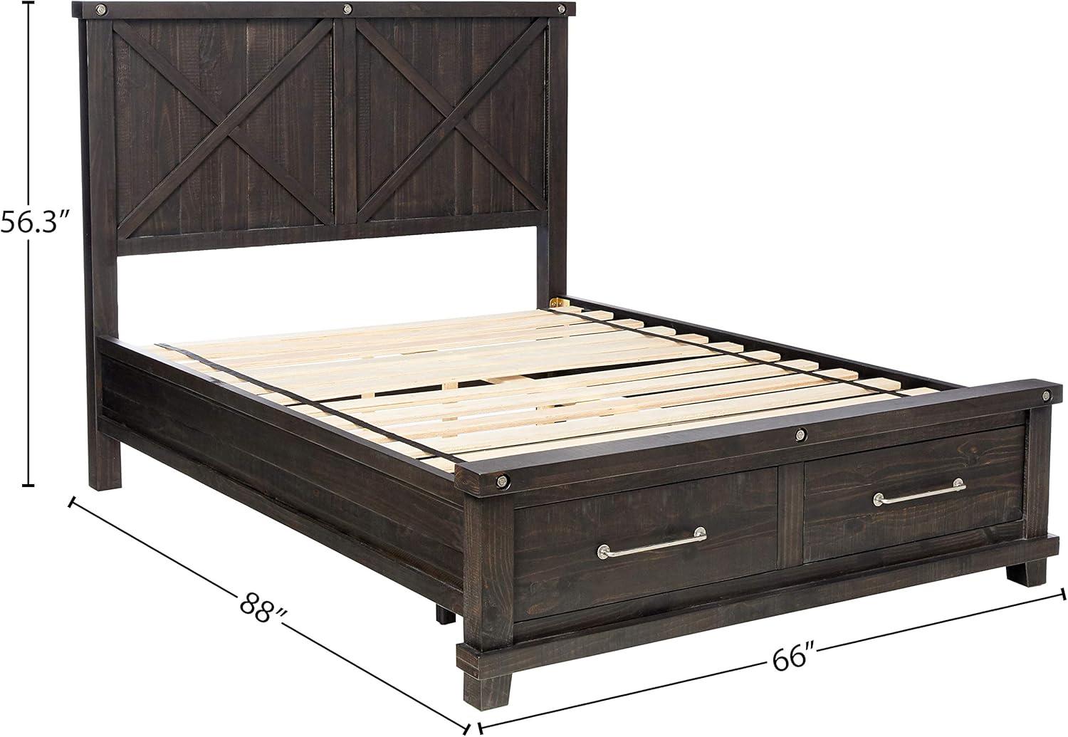 Yosemite Cafe Solid Wood Panel Storage Bed