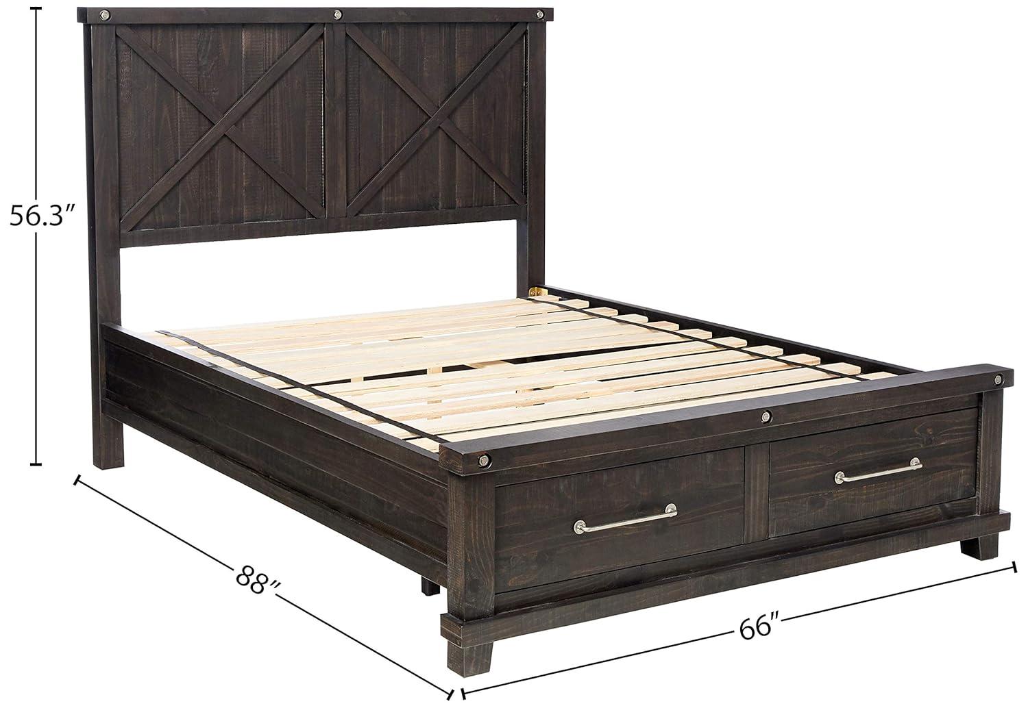 Yosemite Cafe Solid Wood Panel Storage Bed
