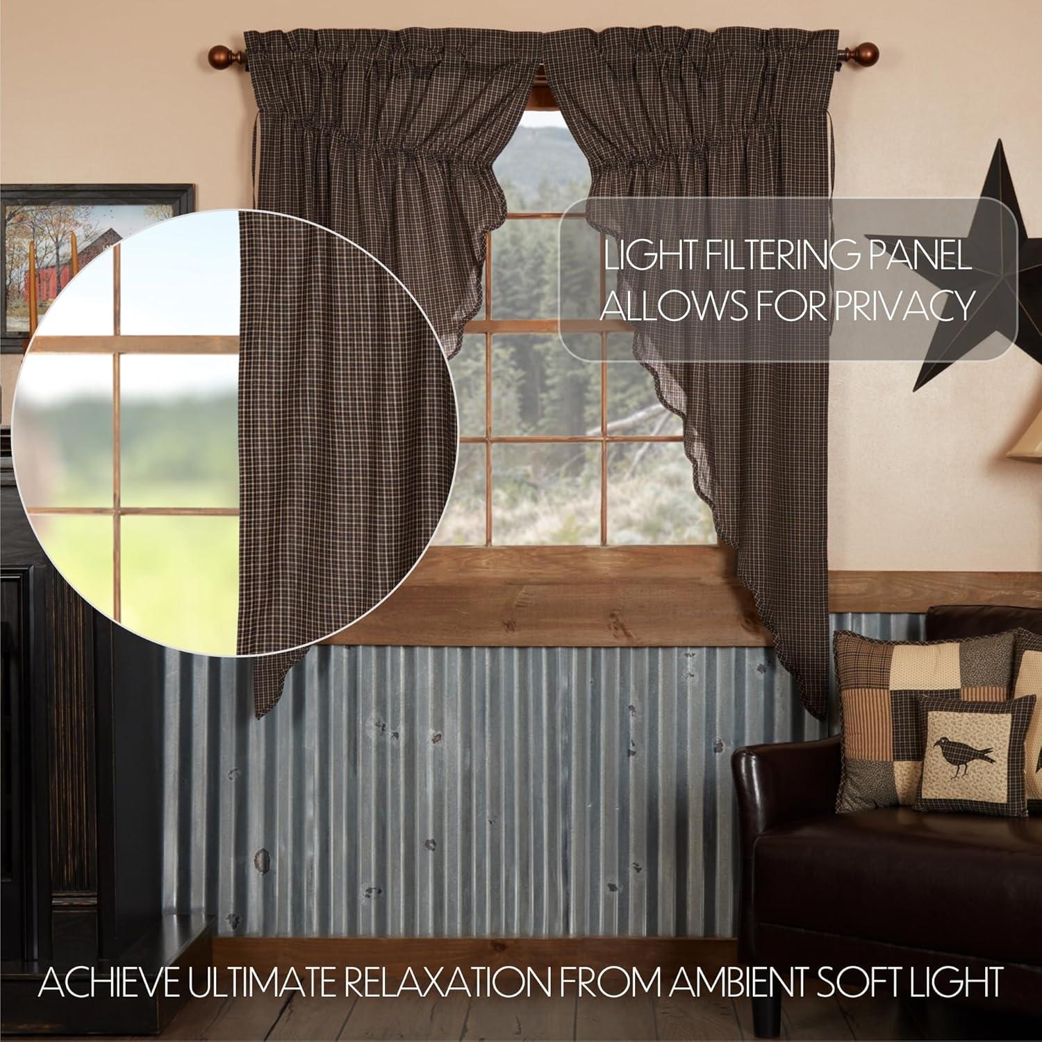 VHC Brands Kettle Grove Cotton Blend Room Darkening Curtain Panel Pair (Set of 2)