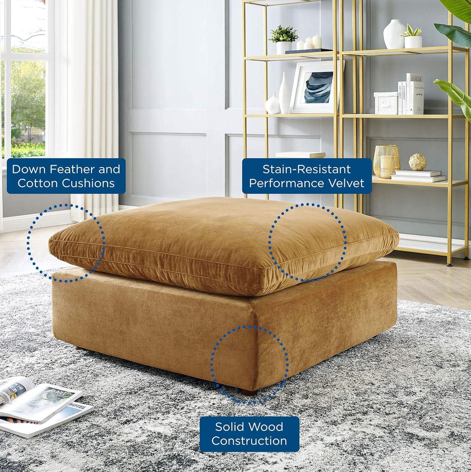 Modway Commix Down Filled Overstuffed Performance Velvet Ottoman
