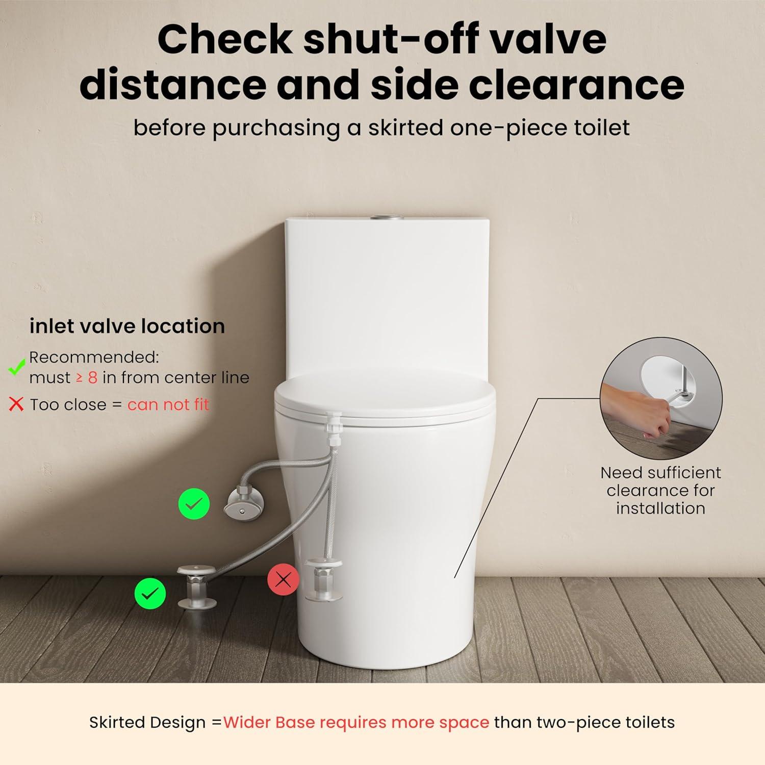 Casta Diva 17" Comfort Height Standard  Toilet, Dual-Flush Modern Elongated One-Piece Toilet with Glazed Surface (Seat lncluded) CD-T001