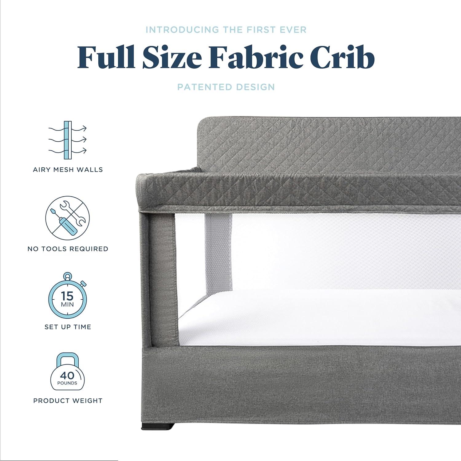Baby Delight Lunaire Crib - Charcoal Tweed